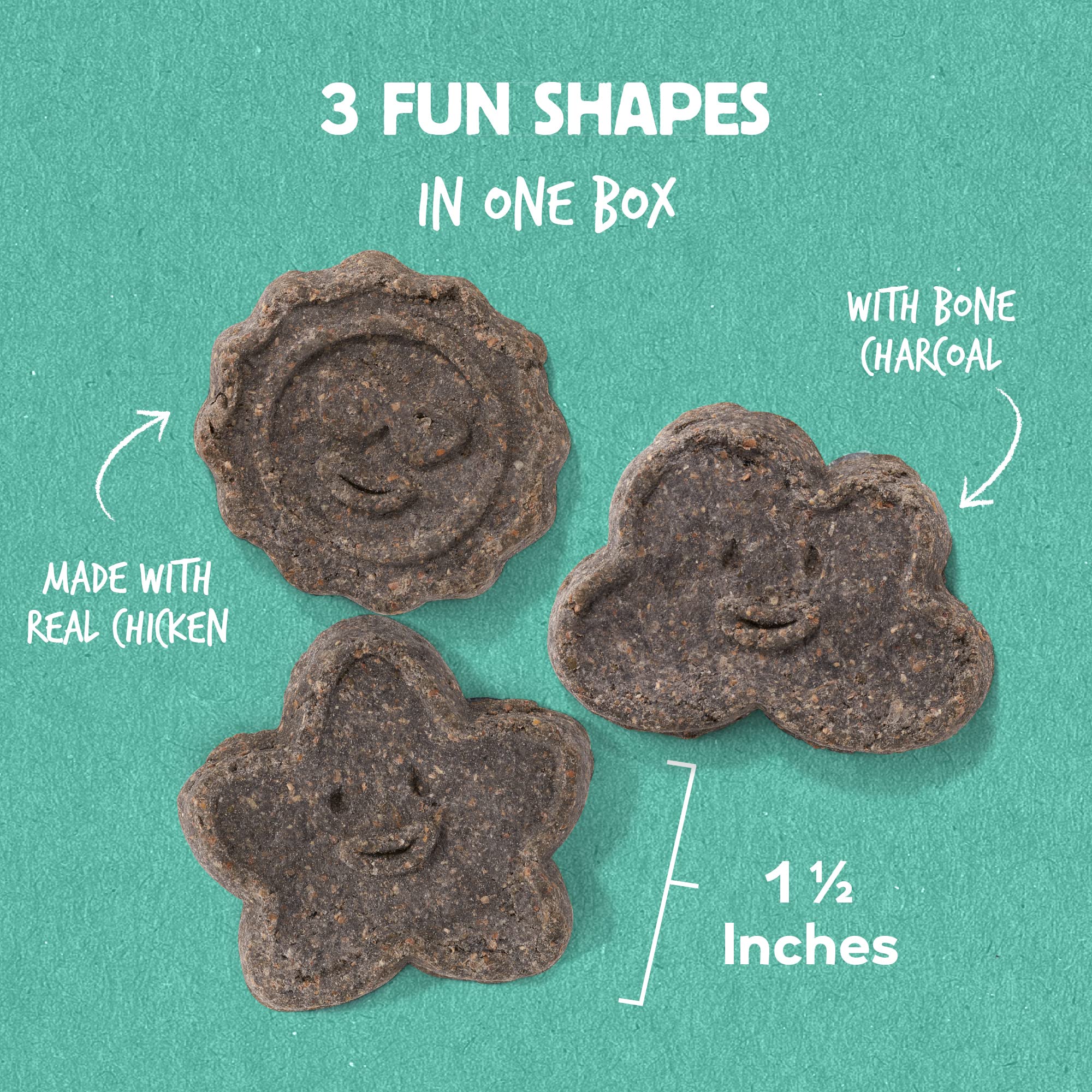 Cloud Star Wag More Bark Less Crunchy Dental Dog Treats, Chicken, Bone Charcoal, Parsley & Mint, 14 oz. Box
