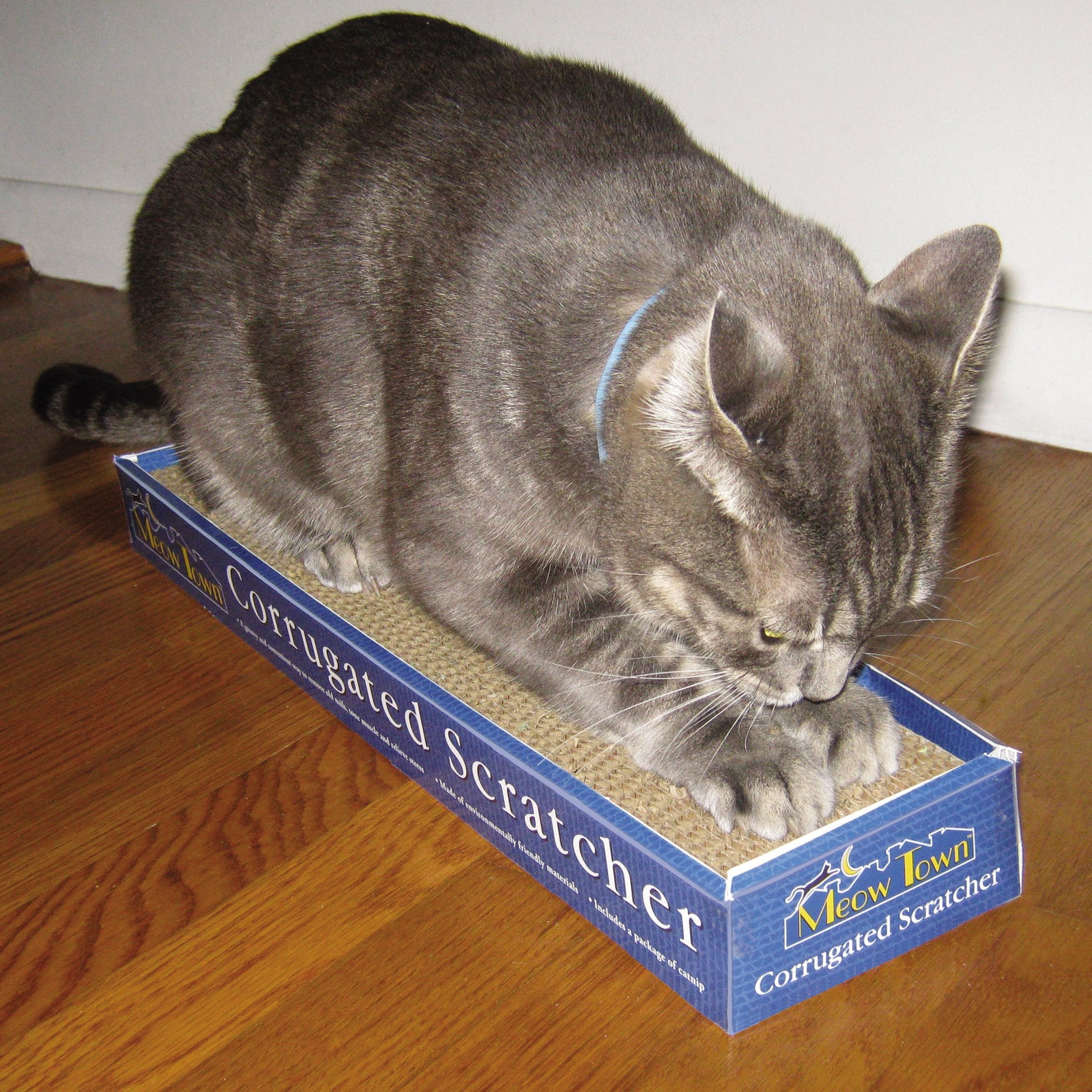 Meow Town Corrugated Eco-Friendly Cat Scratcher For Cats And Kittens - 19''L X 4''W X 2''H
