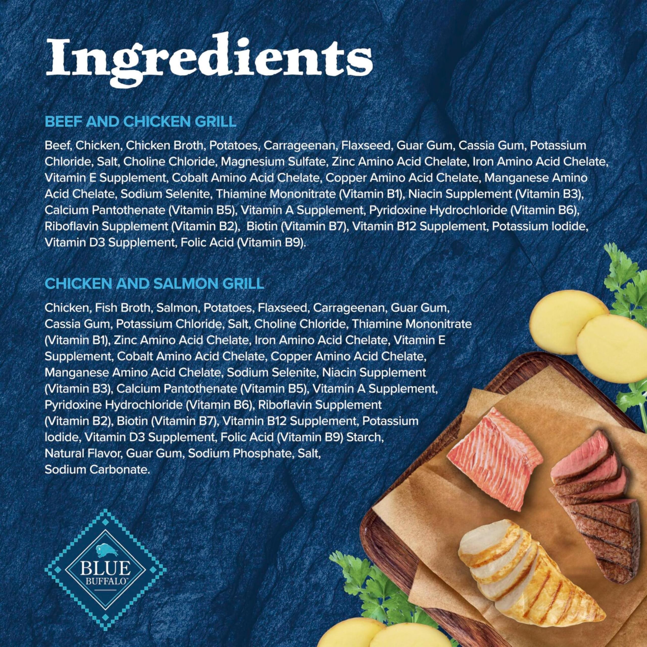 Blue Buffalo Wilderness High Protein Beef and Chicken & Salmon and Chicken Wet Dog Food Variety Pack for Adult Dogs, Grain-Free,