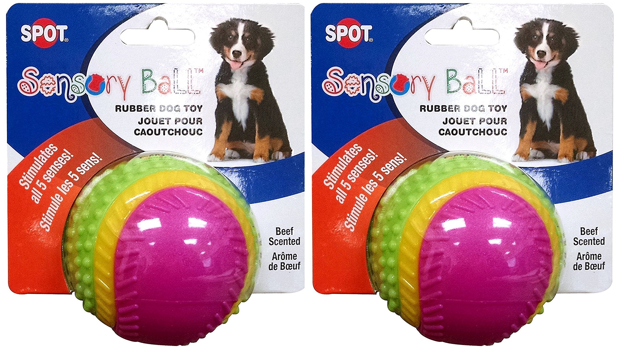 HDP Spot Sensory Rubber Sented Ball Dog Toy Bundle Size:2.5'' Pack of 2