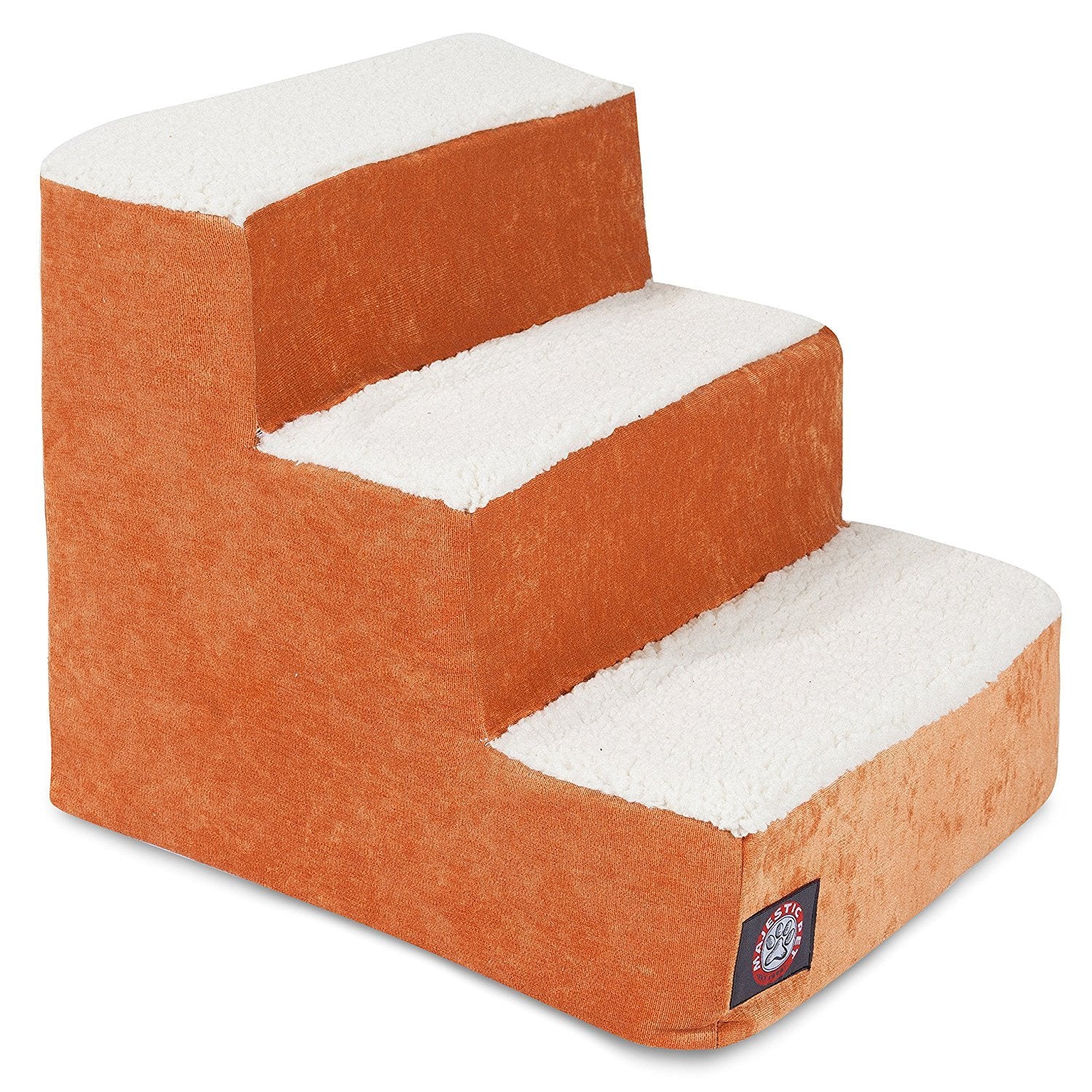 3 Step Portable Pet Stairs By Majestic Pet Products Villa Orange Steps for Cats and Dogs Tangerine