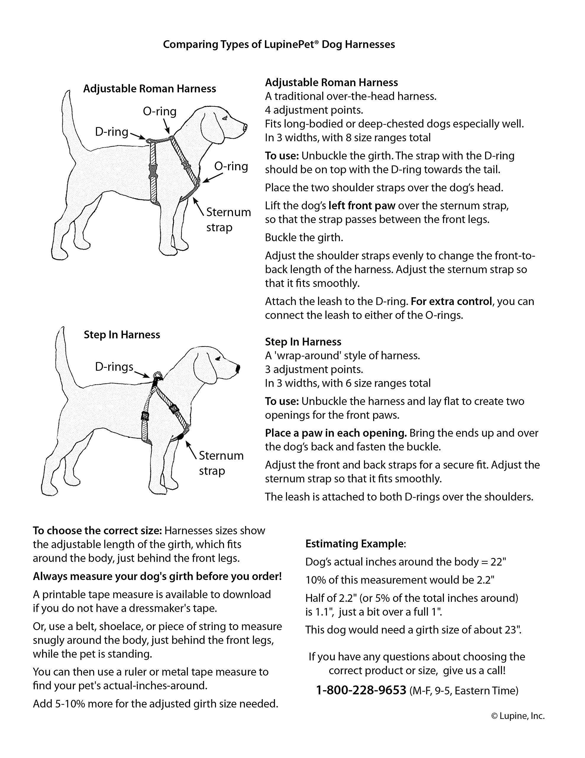 LupinePet Basics 3/4 Red 20-30 Step In Harness for Medium Dogs