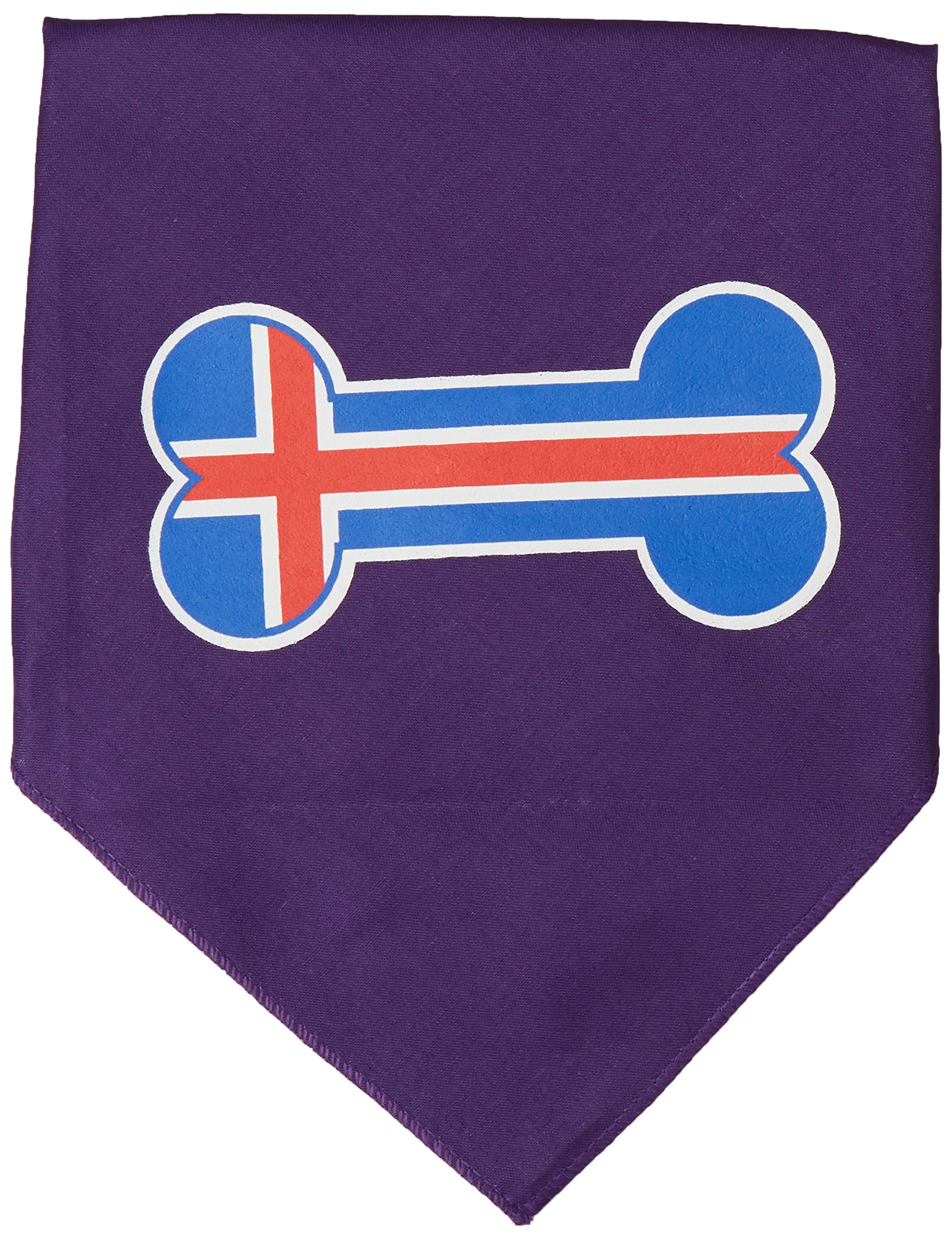 Mirage Pet Products Bone Flag Iceland Screen Print Bandana for Pets, Large, Purple