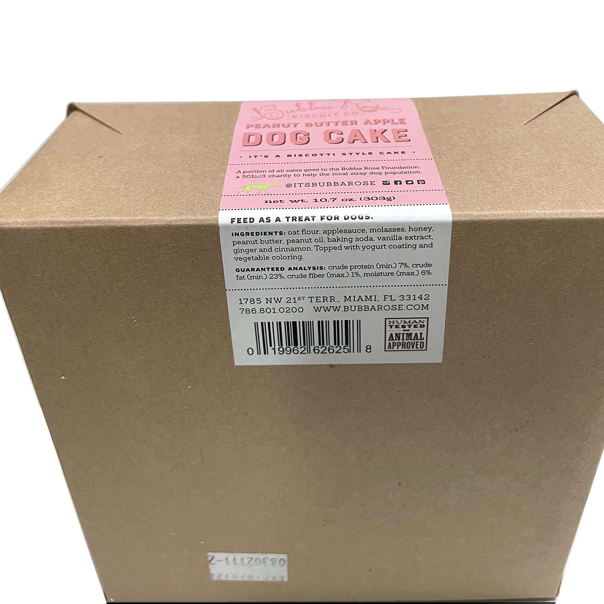 Bubba Rose Biscuit Company: Pink Dog Birthday Cake - Crunchy Biscuit Texture - Natural Gourmet Pet Treat - Dog Cake - 4.25    1