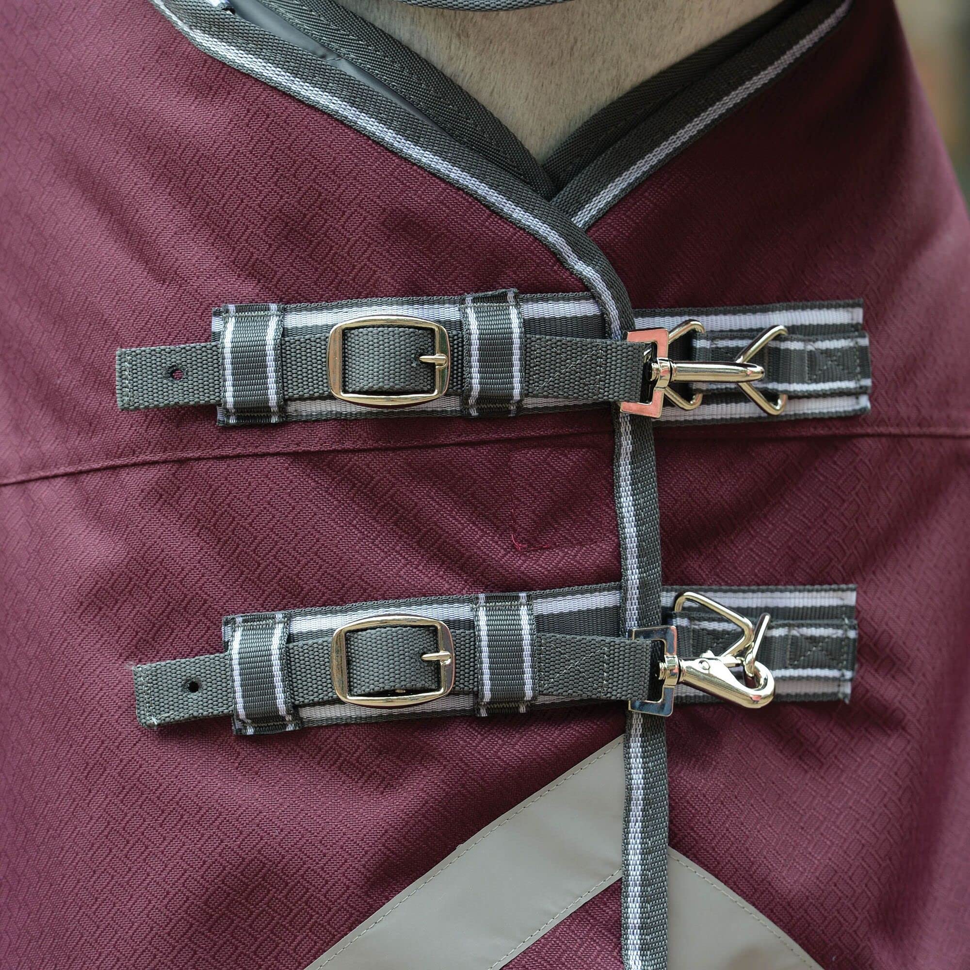 Weatherbeeta Comfitec Plus Dynamic Ii Detach-A-Neck Medium Horse Blanket, Maroon/Grey/White, 72'