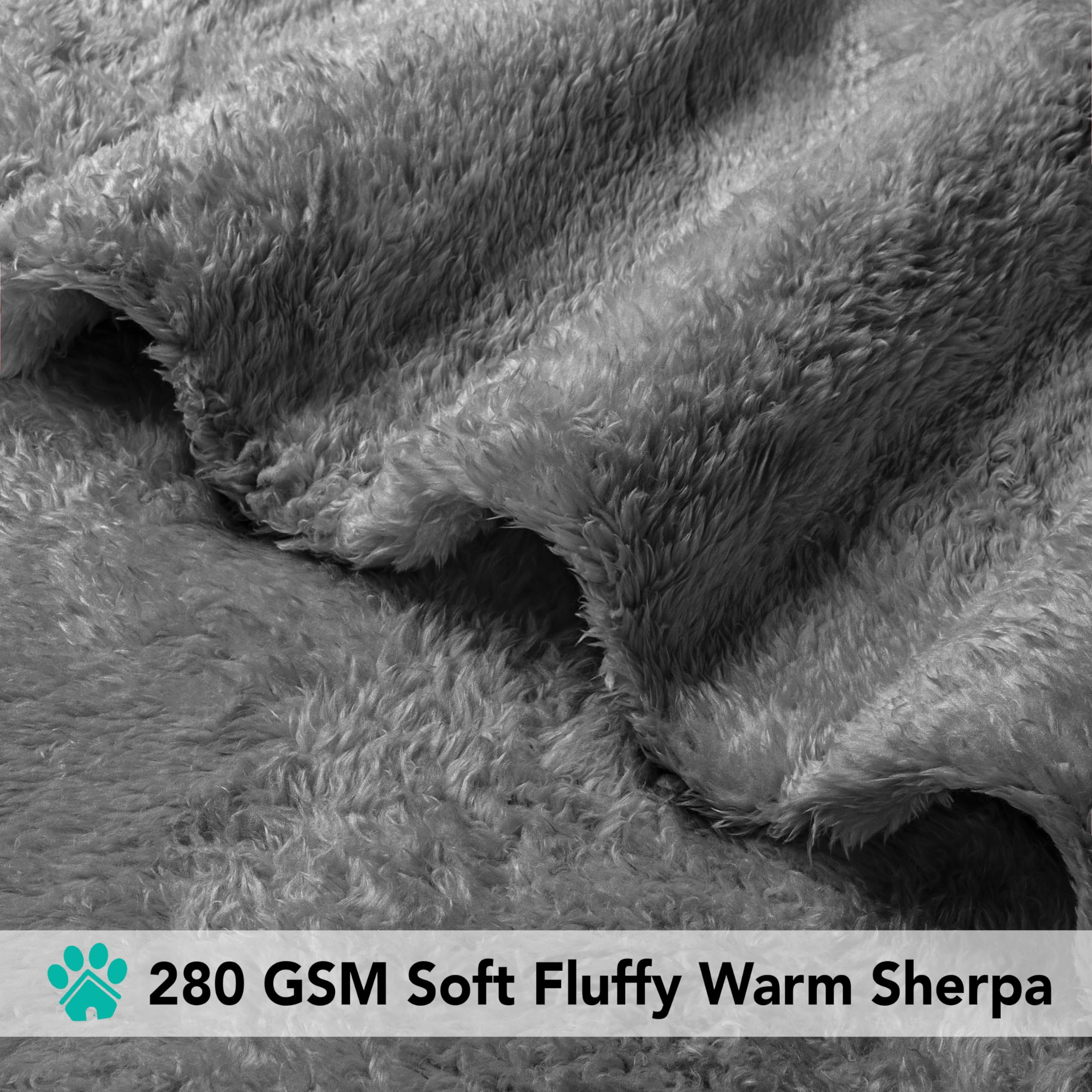 PetAmi Dog Blanket for Large Medium Dogs Grey, Fluffy Soft Puppy Blanket, Sherpa Fleece Cat Blanket for Kitten Doggie, Calming P