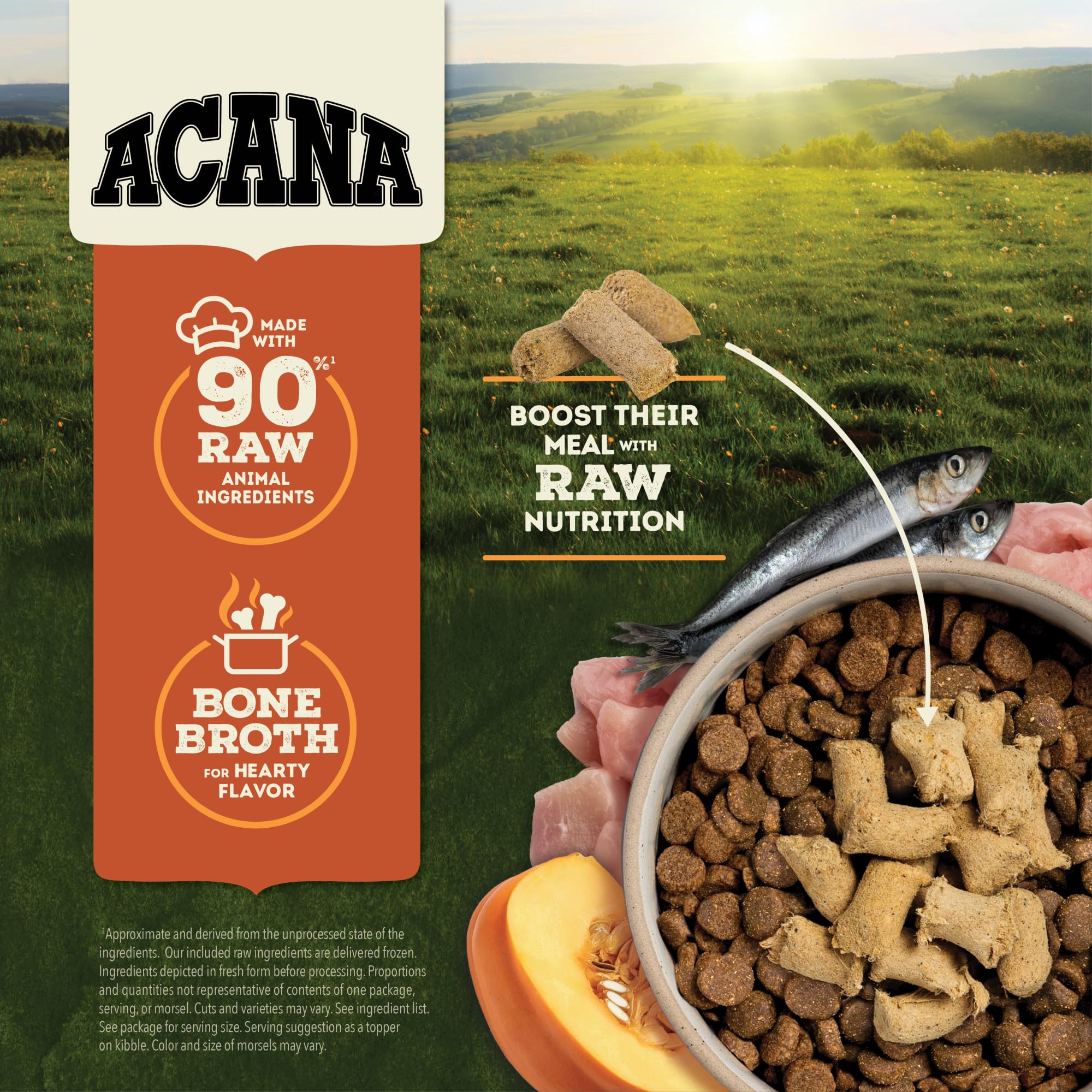 ACANA Grain-Free High Protein Freeze Dried Dog Food & Topper Free-Run Turkey Recipe Morsels 8oz Bag