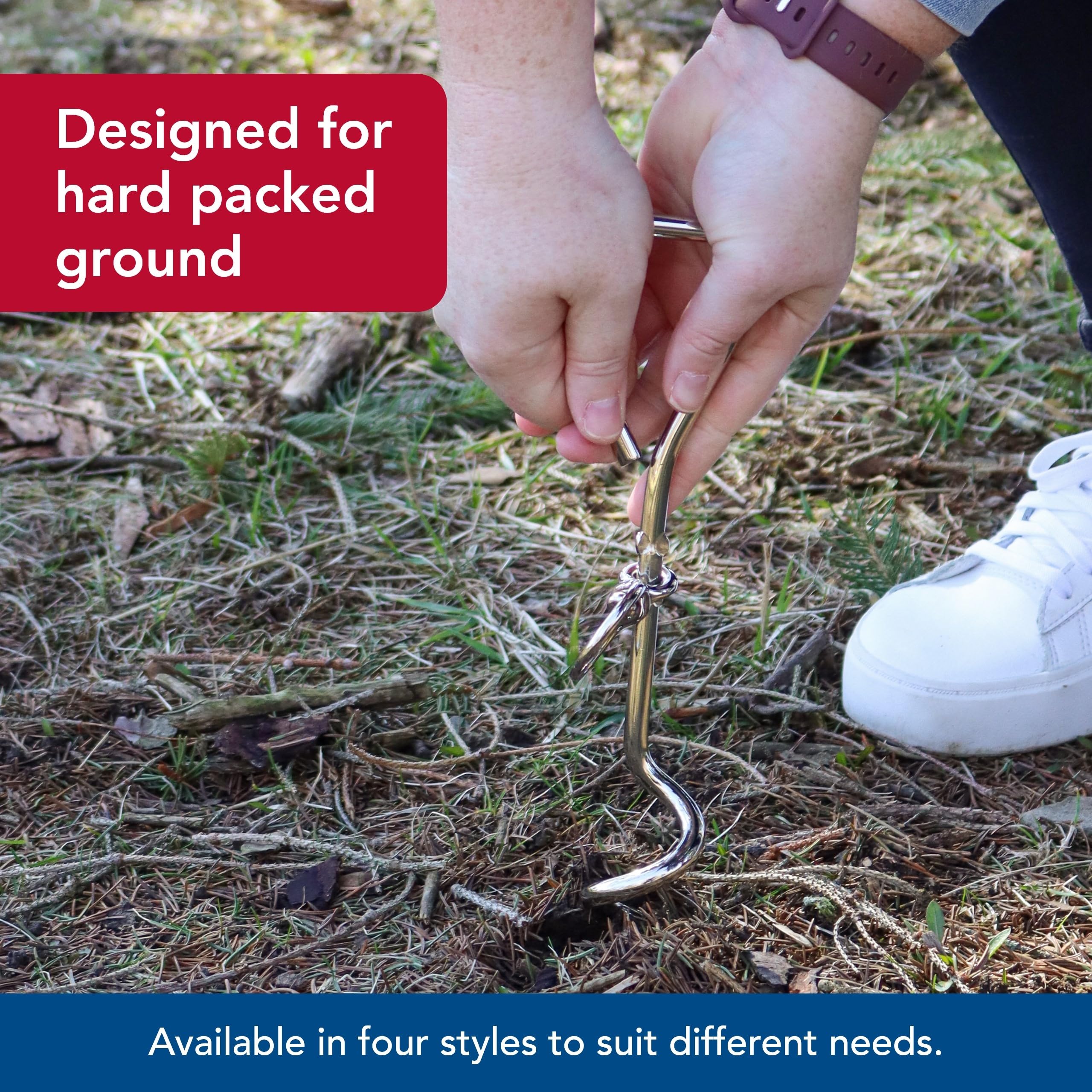 Coastal Pet Titan Dog Tie Out Stakes For Hard Soil - Spiral Stake For Dog Cable - Heavy-Duty Ground Anchor - Rust-Resistant Finish - Robust Metal Design - 17'