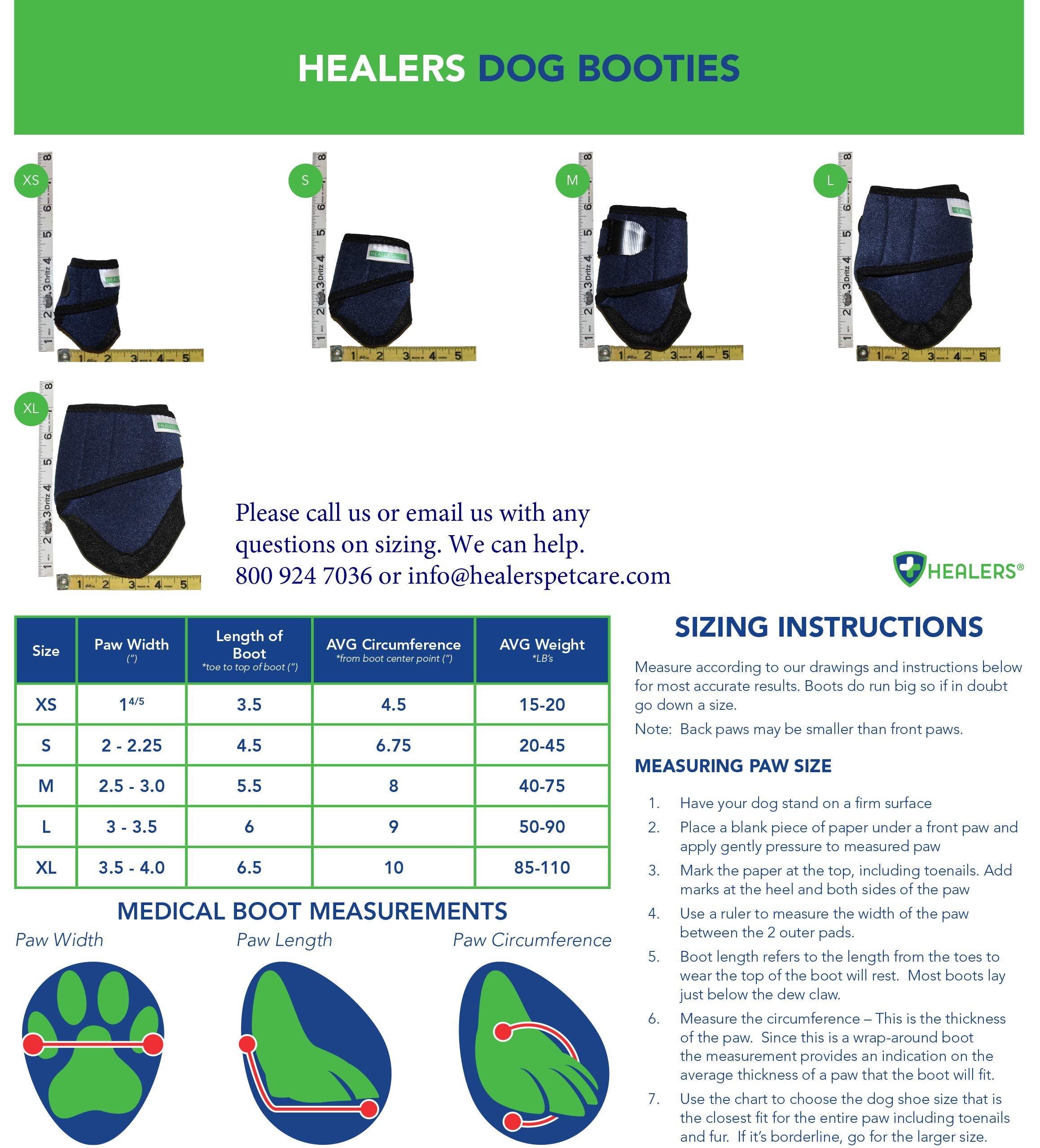 Healers Medical Dog Boots And Bandages, X-Large