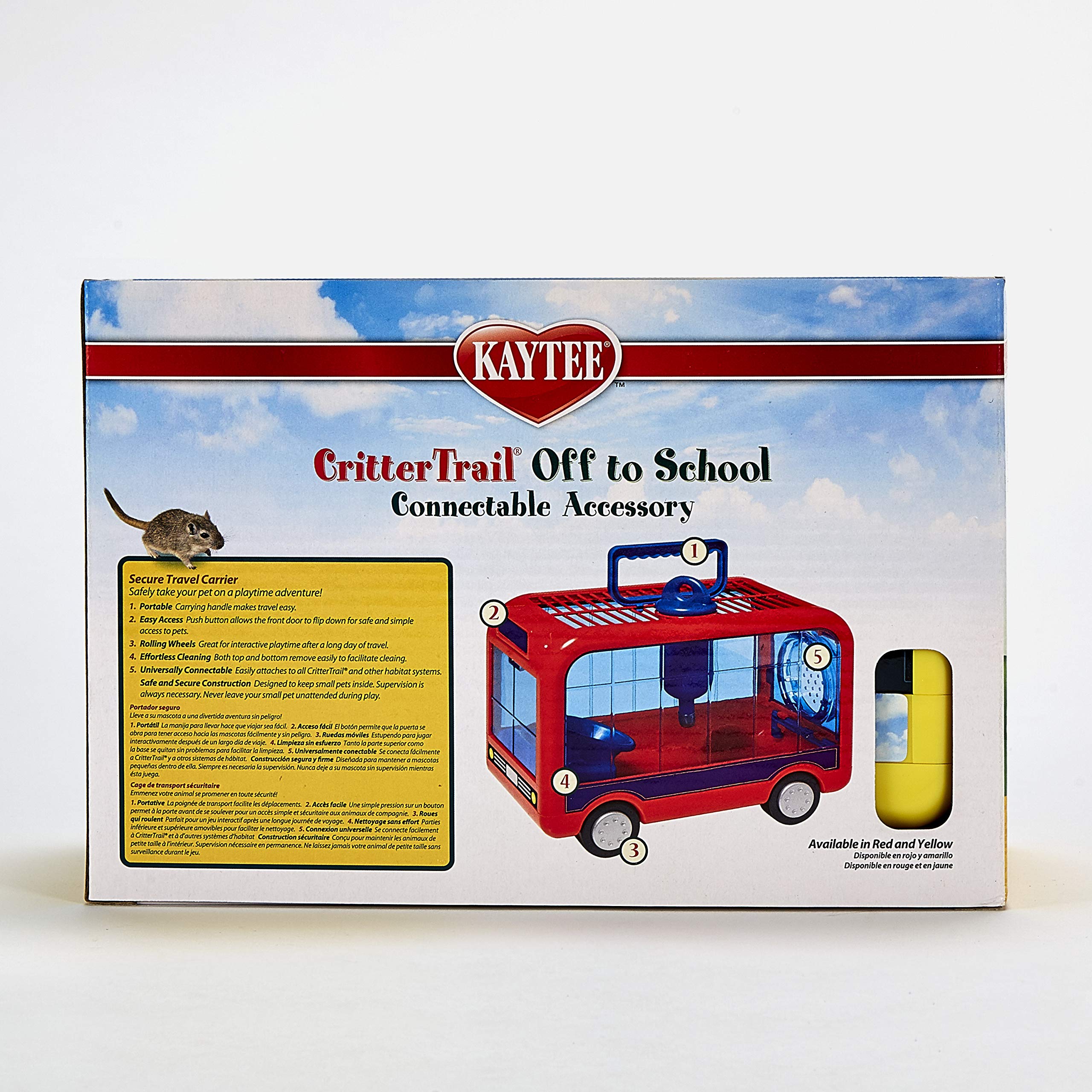 Kaytee CritterTrail Off To School Travel Carrier for Pet Hamsters, Gerbils, or Mice