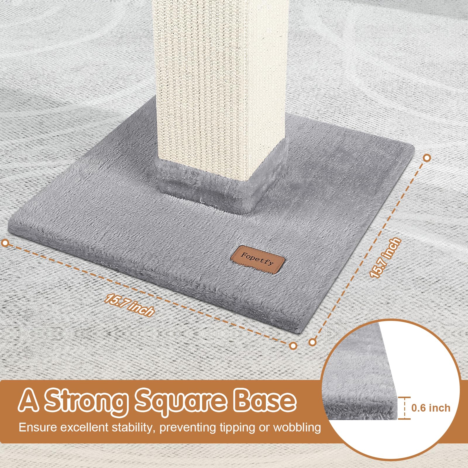 Cat Scratching Post 33 Inch For Indoor Cats, High Cat Scratch Post Brown, Cat Tree For Full-Body Stretching, Protect Your Furnit