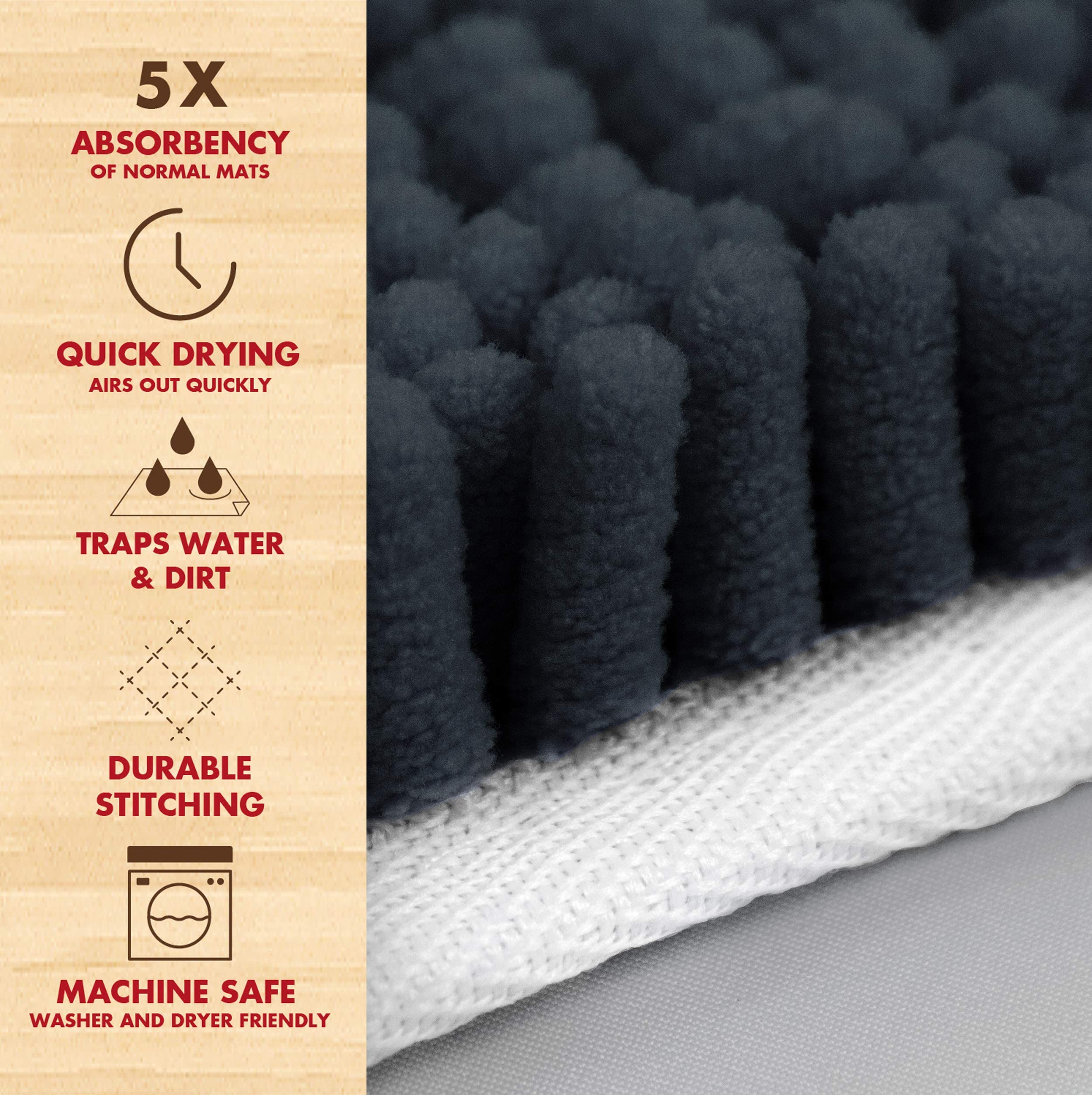 My Doggy Place Dog Towel - Super Absorbent Microfiber Towel With Hand Pockets - Dog Bathing Supplies - Quick Dry Shammy Towel - Washer And Dryer Safe - Charcoal - 30 X 12.5 In