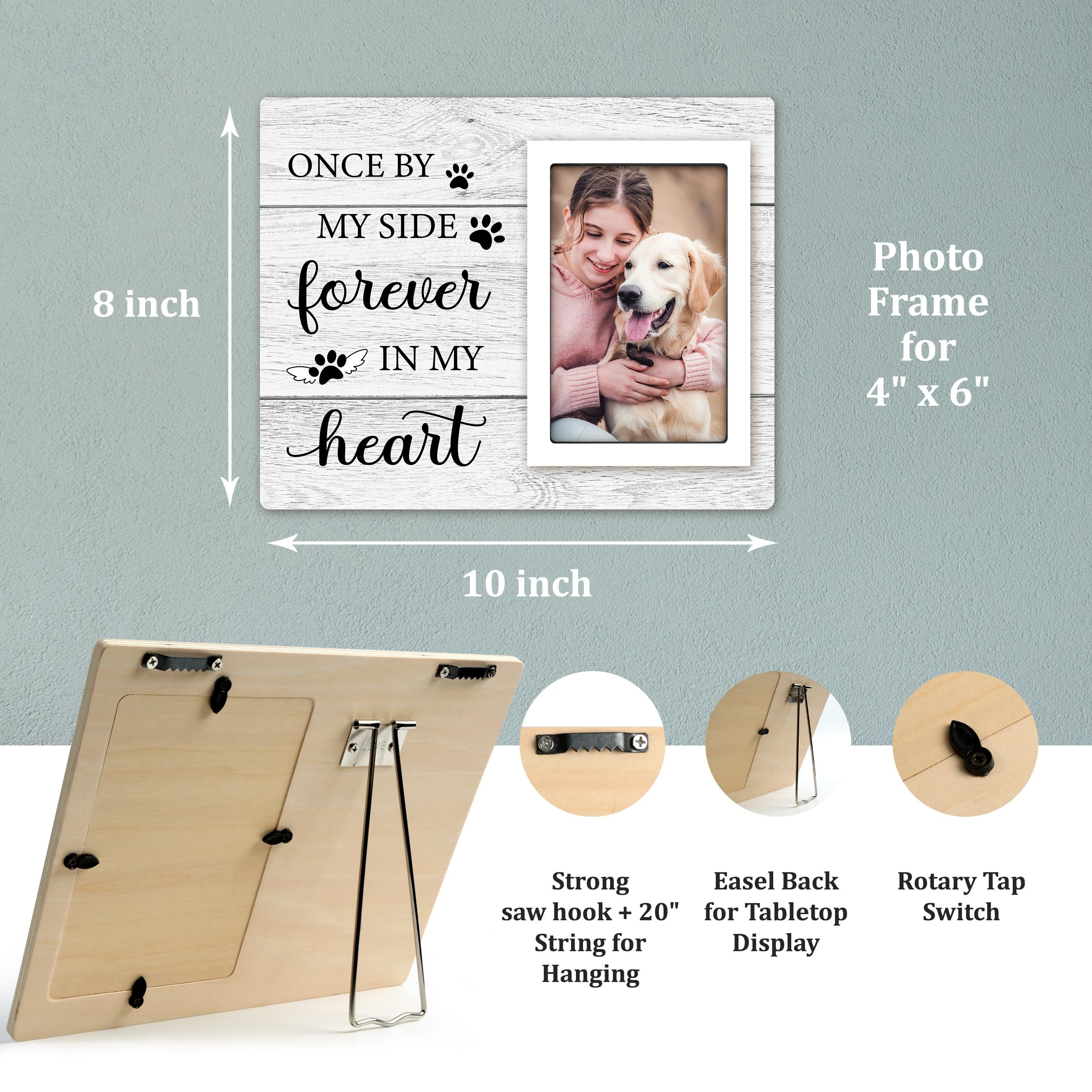 Pet Memorial Gifts For Dogs - Dog Memorial Gifts Picture Frame - Lost Of Pet Sympathy Present, Pet Loss Remembrance Gift, Cat Pa