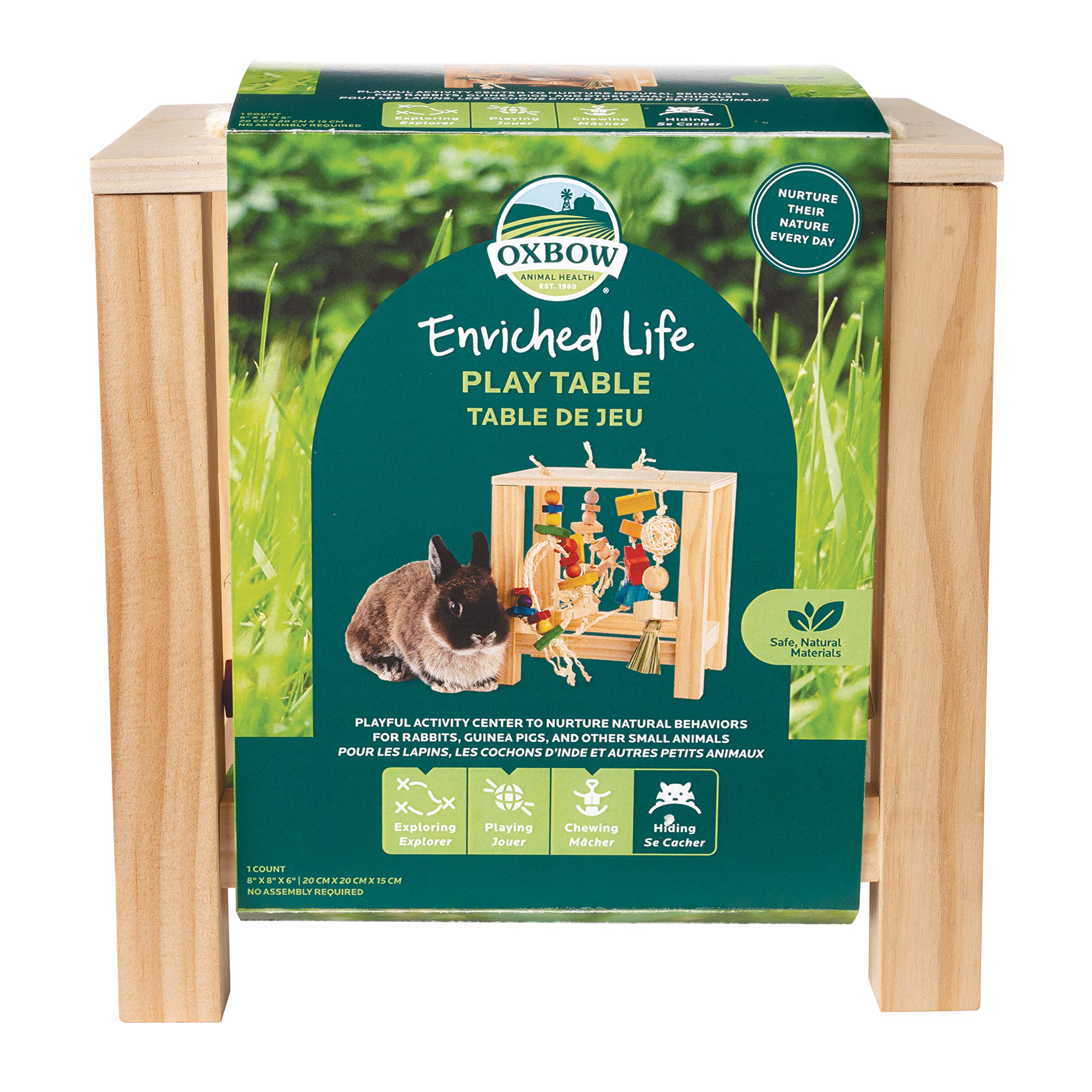 Oxbow Enriched Life Play Table, Rabbit Toys, Guinea Pig Toys, Enrichment for Bunny, Guinea Pig, Hamster, Rabbit, Chinchilla, Rat