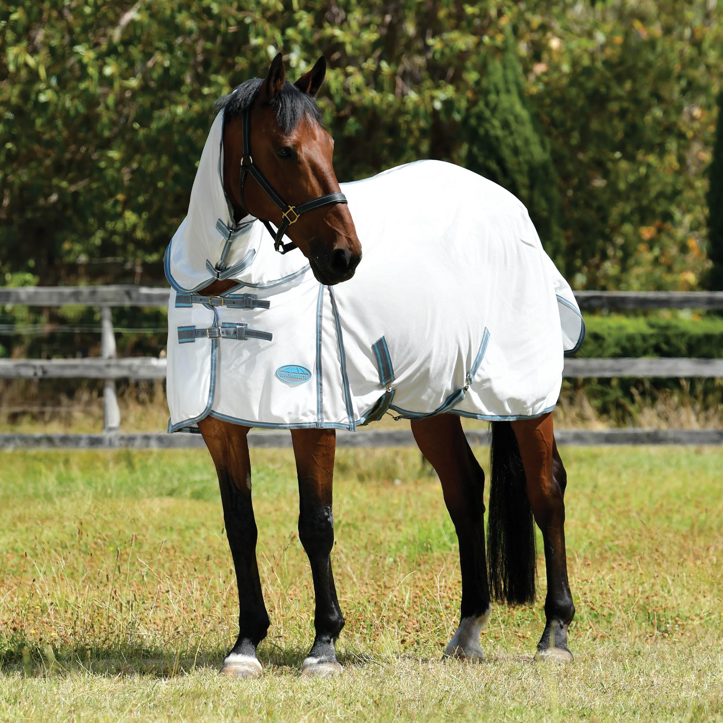 Weatherbeeta Comfitec Essential Mesh Ii Combo Neck, White/Grey/Bright Blue, 72'