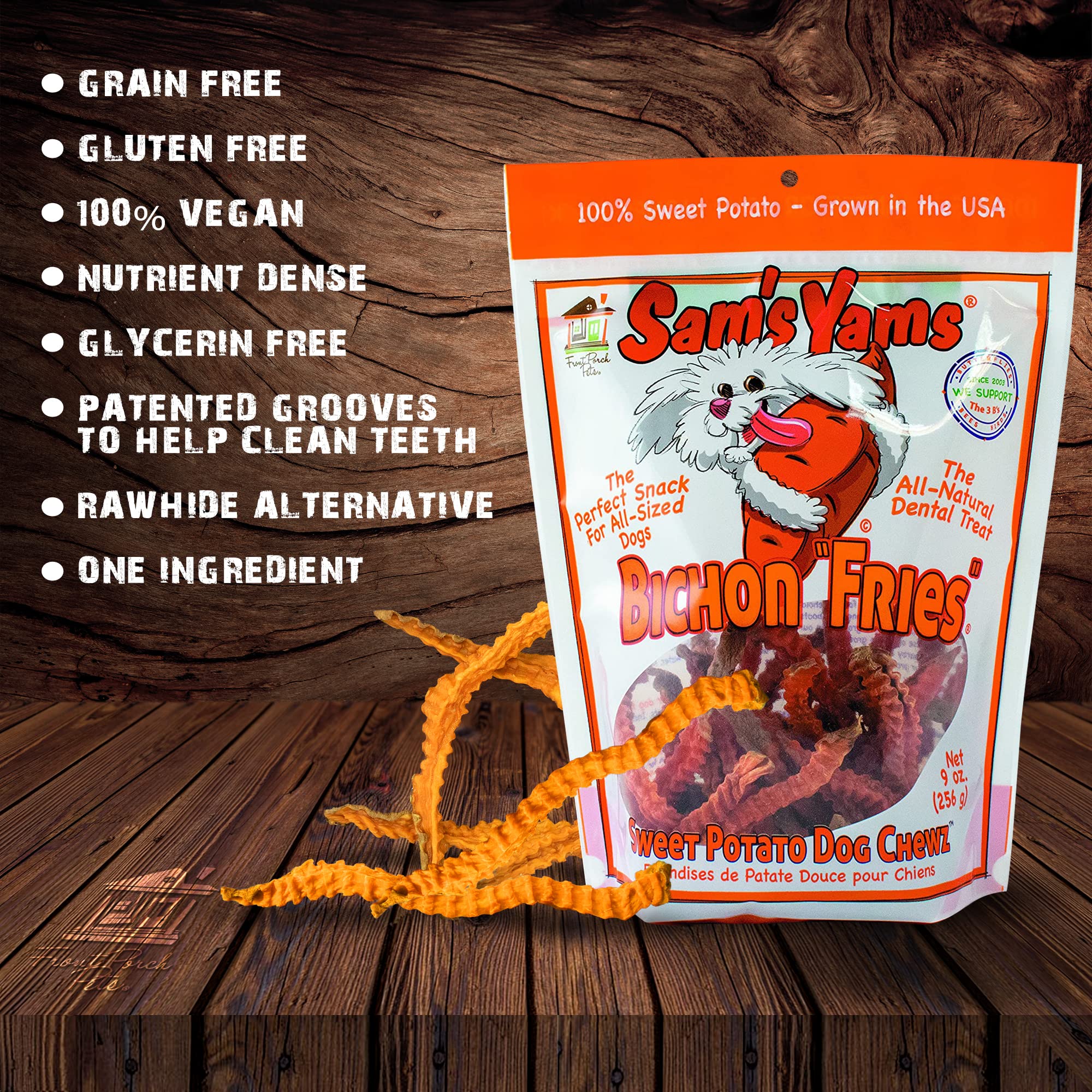 Sams Yams Sweet Potato Dog Treats, Healthy Dog Treats for Small & Medium Dogs, Sweet Potato Dog Treats Made in USA, High Fiber,
