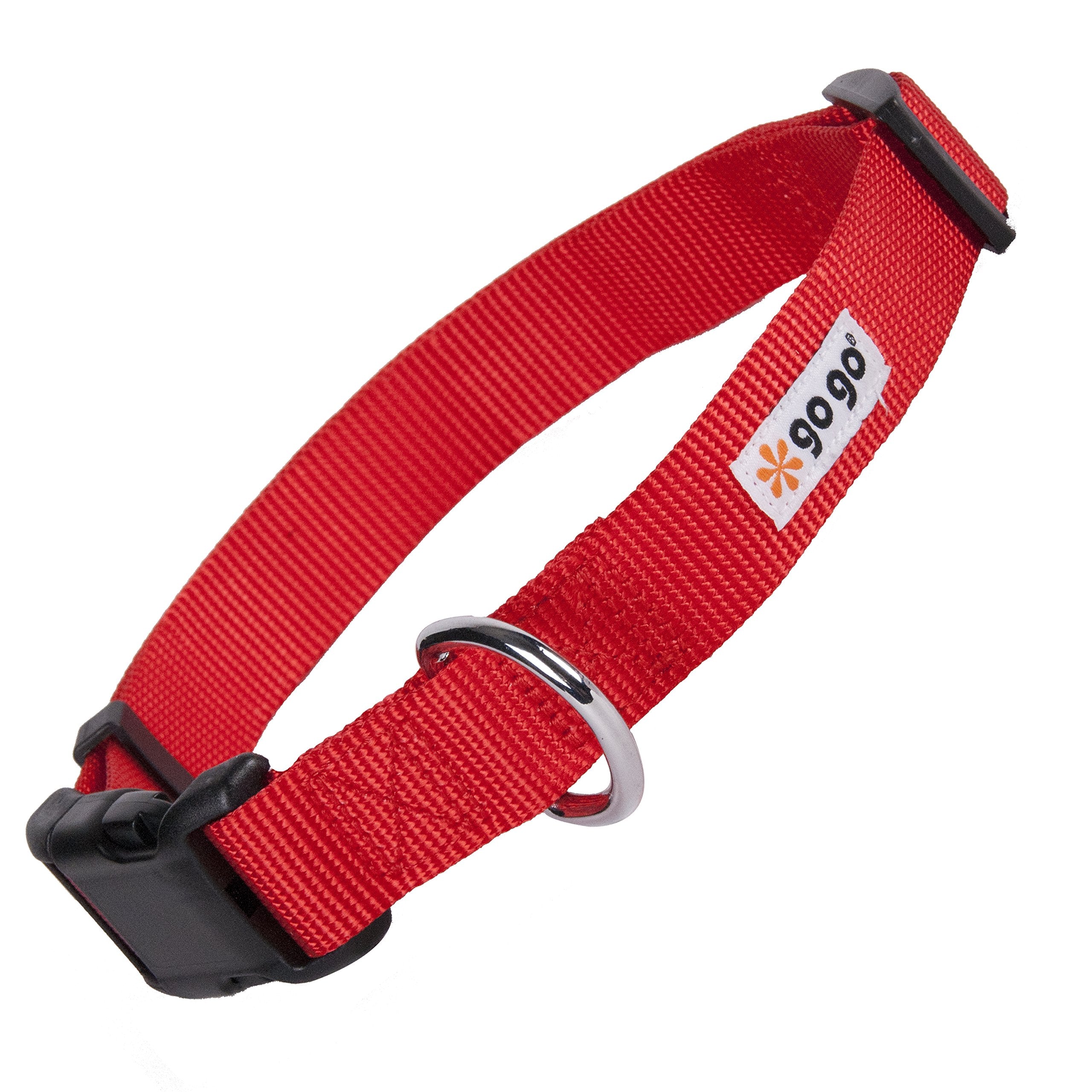 GOGO Pet Products Adjustable Nylon Collar, X-Small 3/8", Red, Model 15050