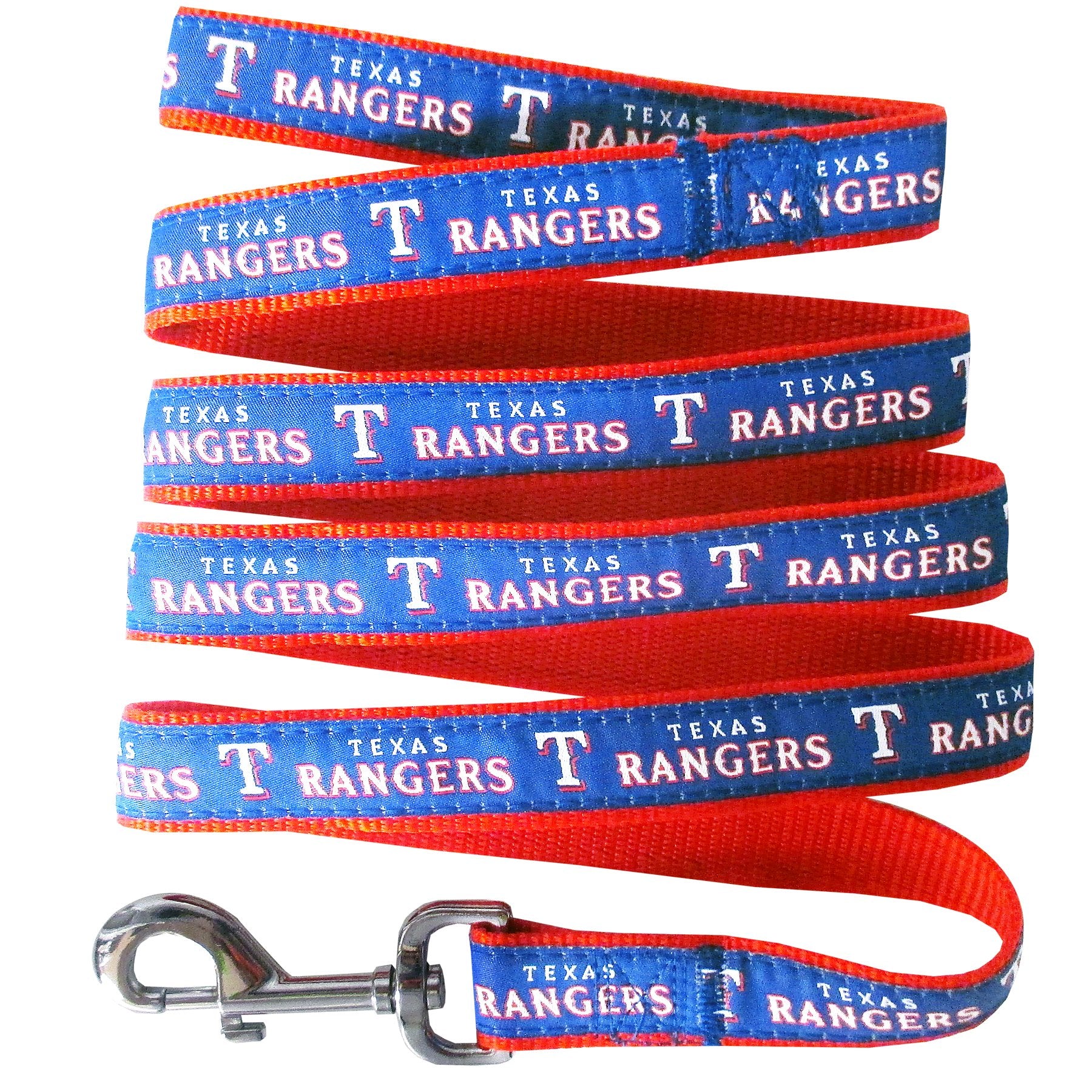 MLB PET Leash, Medium, Texas Rangers Dog Leash, Baseball Team Leash for Dogs & Cats. A Shiny & Colorful Dog & Cat Leash with Emb