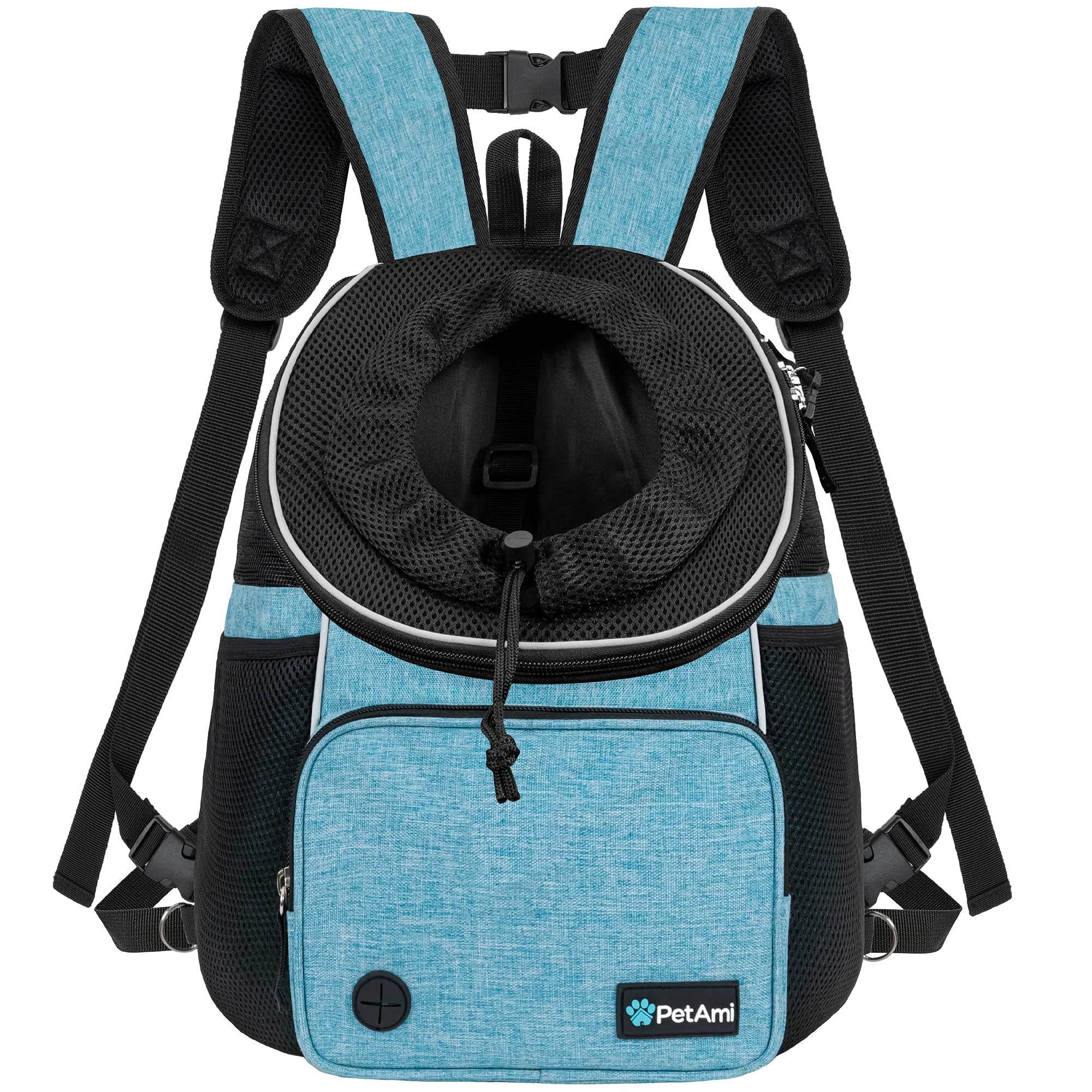 PetAmi Front Carrier Backpack for Dogs and Cats, Adjustable Ventilated Pet Chest Carrier for Hiking Camping Travel, Small Medium