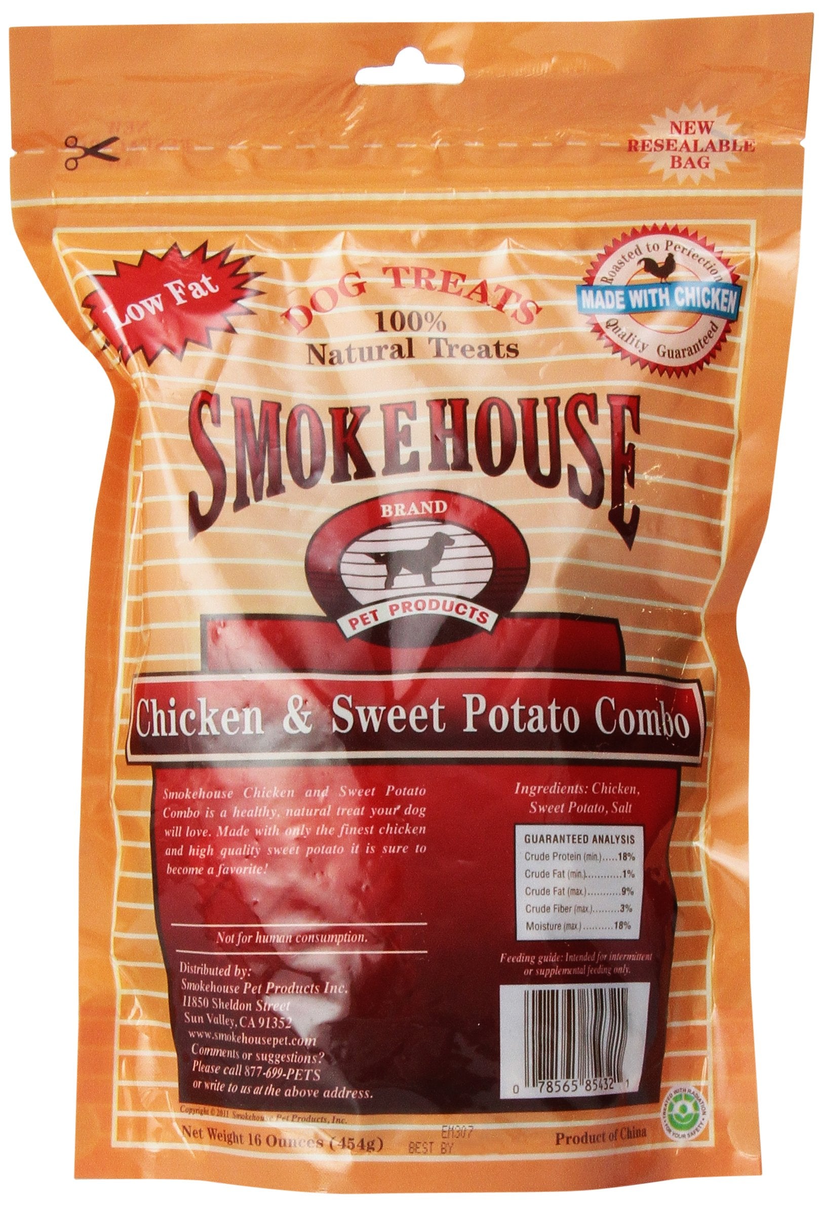 Smokehouse 100-Percent Natural Chicken And Sweet Potato Combo Dog Treats, 16-Ounce