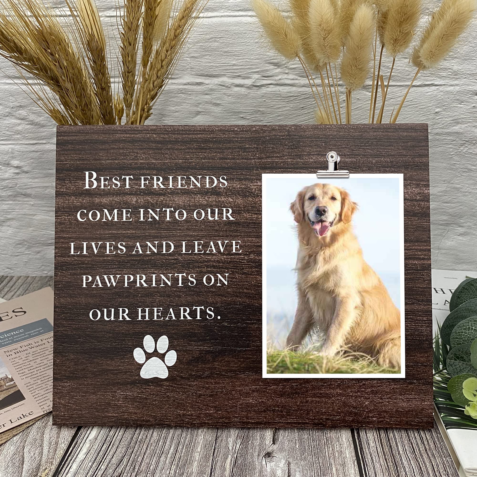 Pet Memorial Picture Clip Frame Holds 4X6 Photo - Dog/Cat Memorial Gifts, Pet Loss Gifts, Dog Sympathy/Remembrance Gift, In Lovi