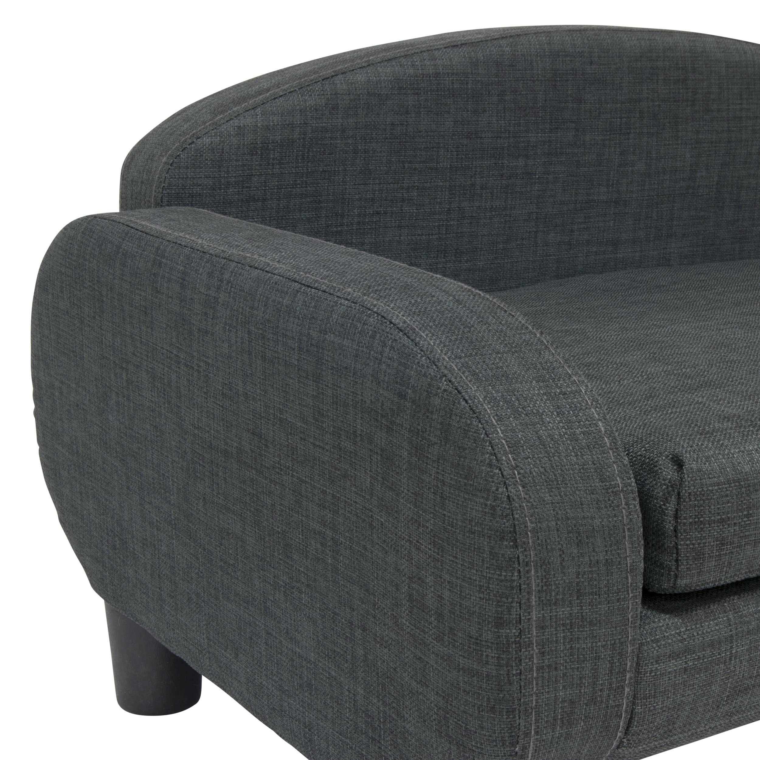 Paws & Purrs Modern Pet Sofa 31.5'' Wide Low Back Lounging Bed With Removable Mattress Cover In Espresso/Gray