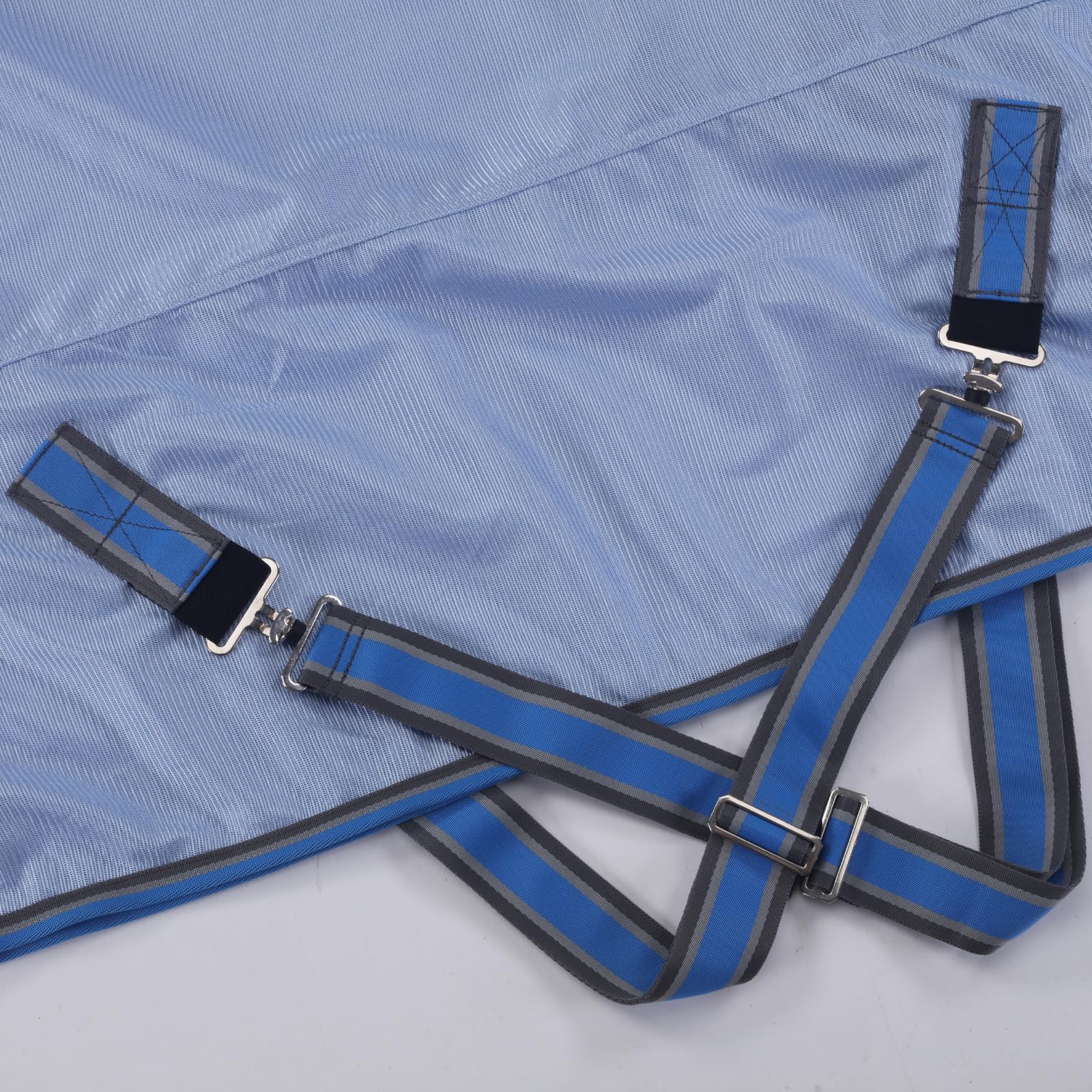 Gallopoff Horse Fly Sheet, Standard Neck Comfy Mesh Fly Sheet For Horses, Equine Summer Sheets Uv-Protective Lightblue 81