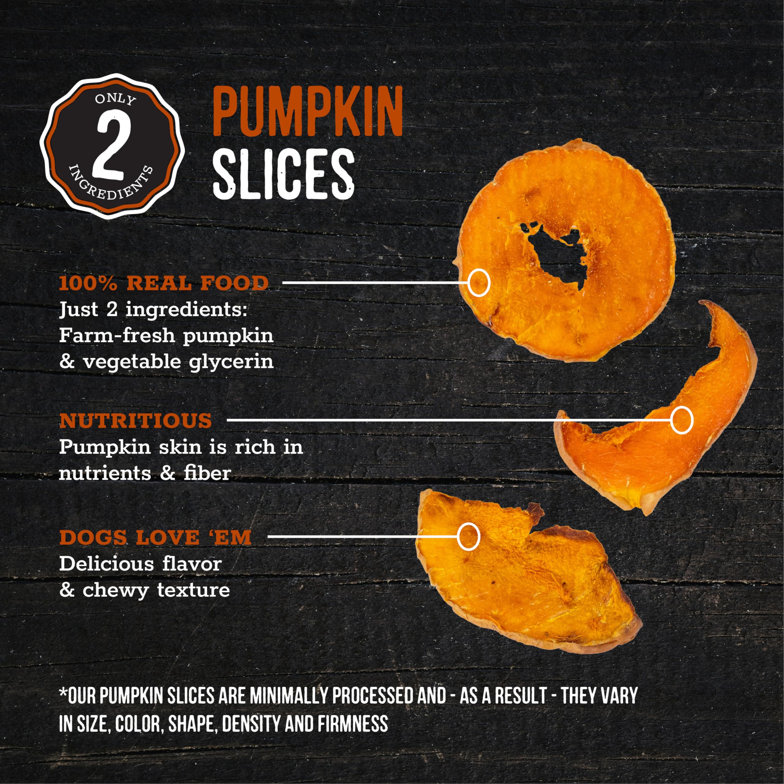 Wholesome Pride Pumpkin Slices 100% All-Natural Limited Ingredient Dehydrated Dog Treats, 5 oz