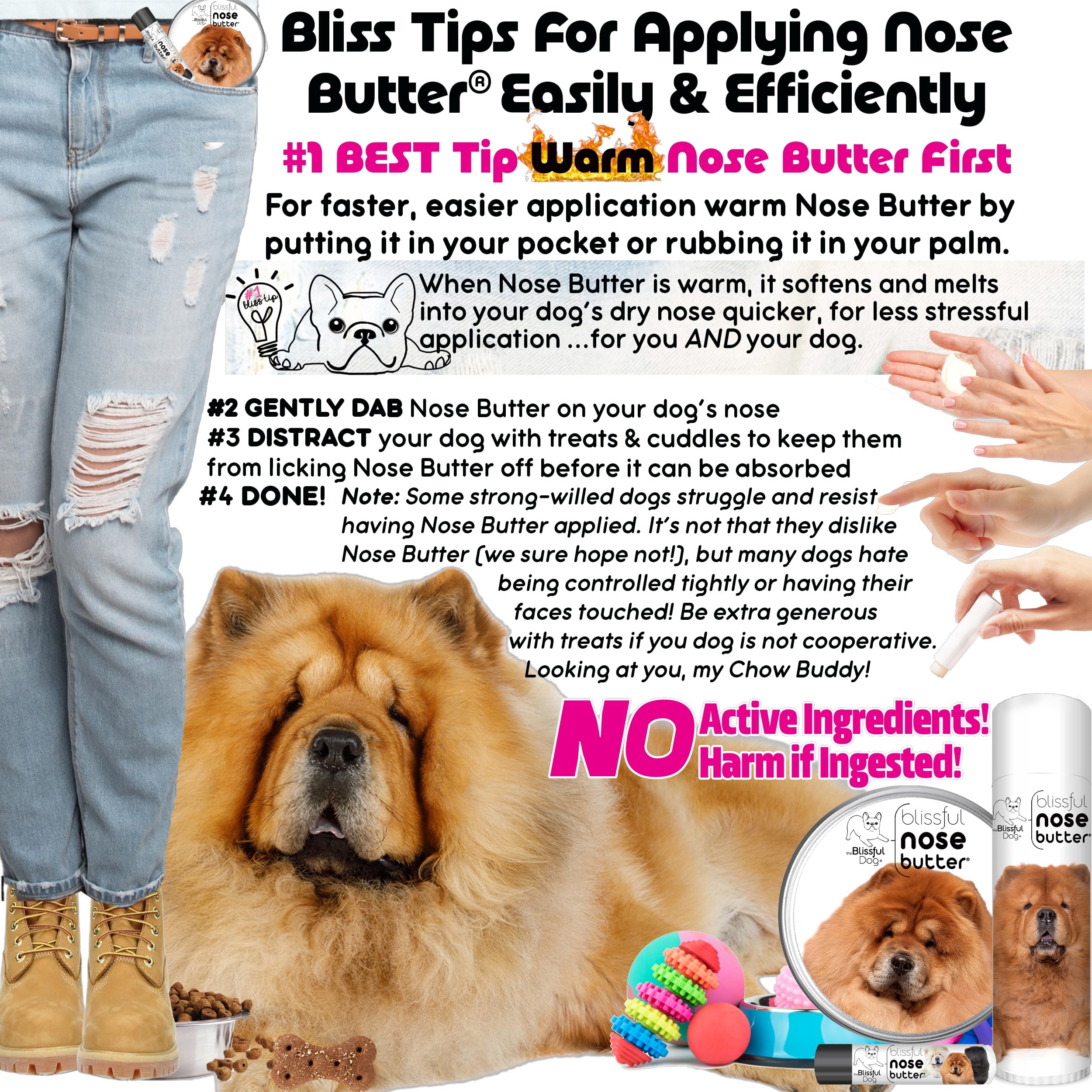The Blissful Dog Chow Unscented Nose Butter Tube, 0.50-Ounce