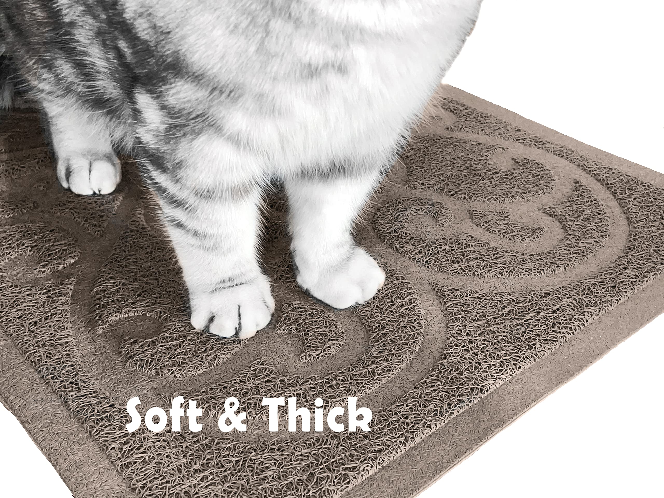 PetLike 2pk Cat Litter Mat, Thick Litter Trapping Mat, Durable Litter Box Mat Waterproof, Indoor Mat Washable Mats with Non-Slip