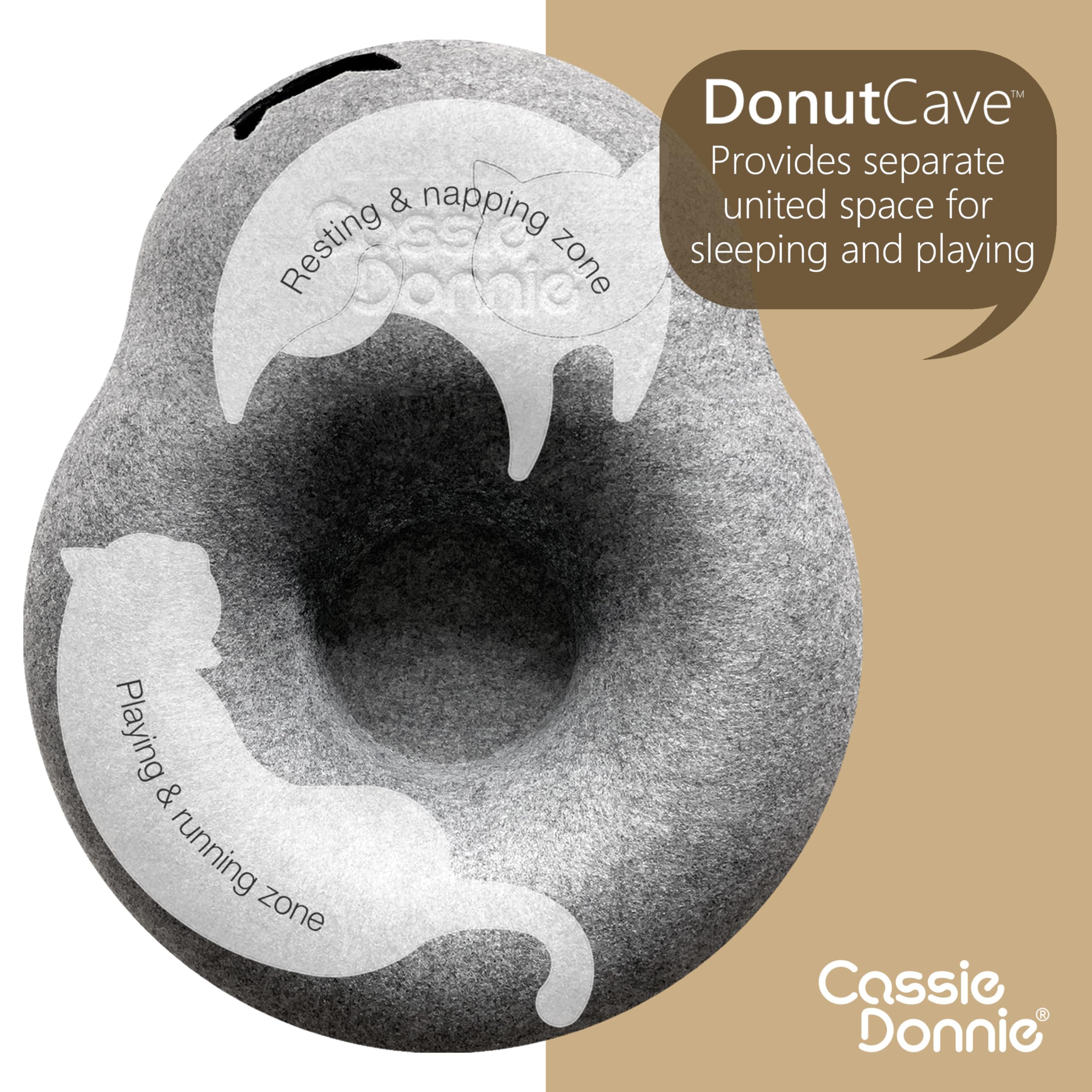 Premium Cat Bed Cavetunnel Hiding Places For Indoor Cats(Large) Houses & Condos. Washable100% Nontoxic Eco-Friendly. Spaciousfor
