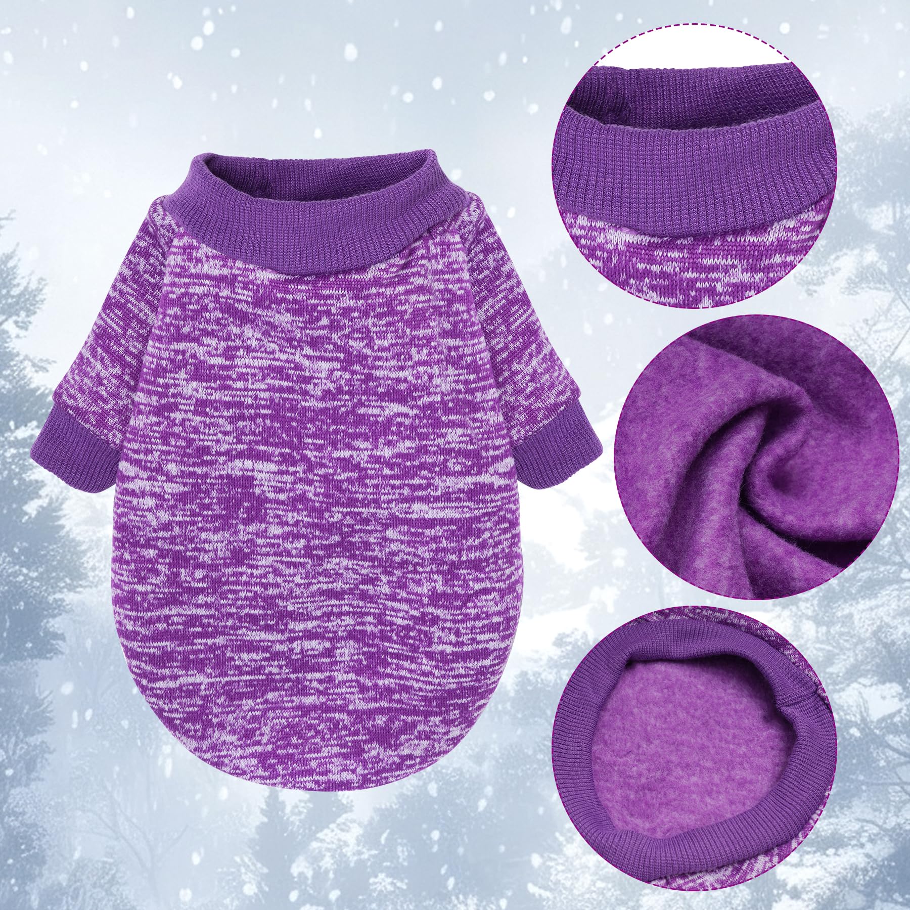 Rbenxia 3-Piece Dog Sweaters: Warm Doggie Sweatshirts & Cat Pets Outfits - Small Puppy & Cat Sizes - Winter