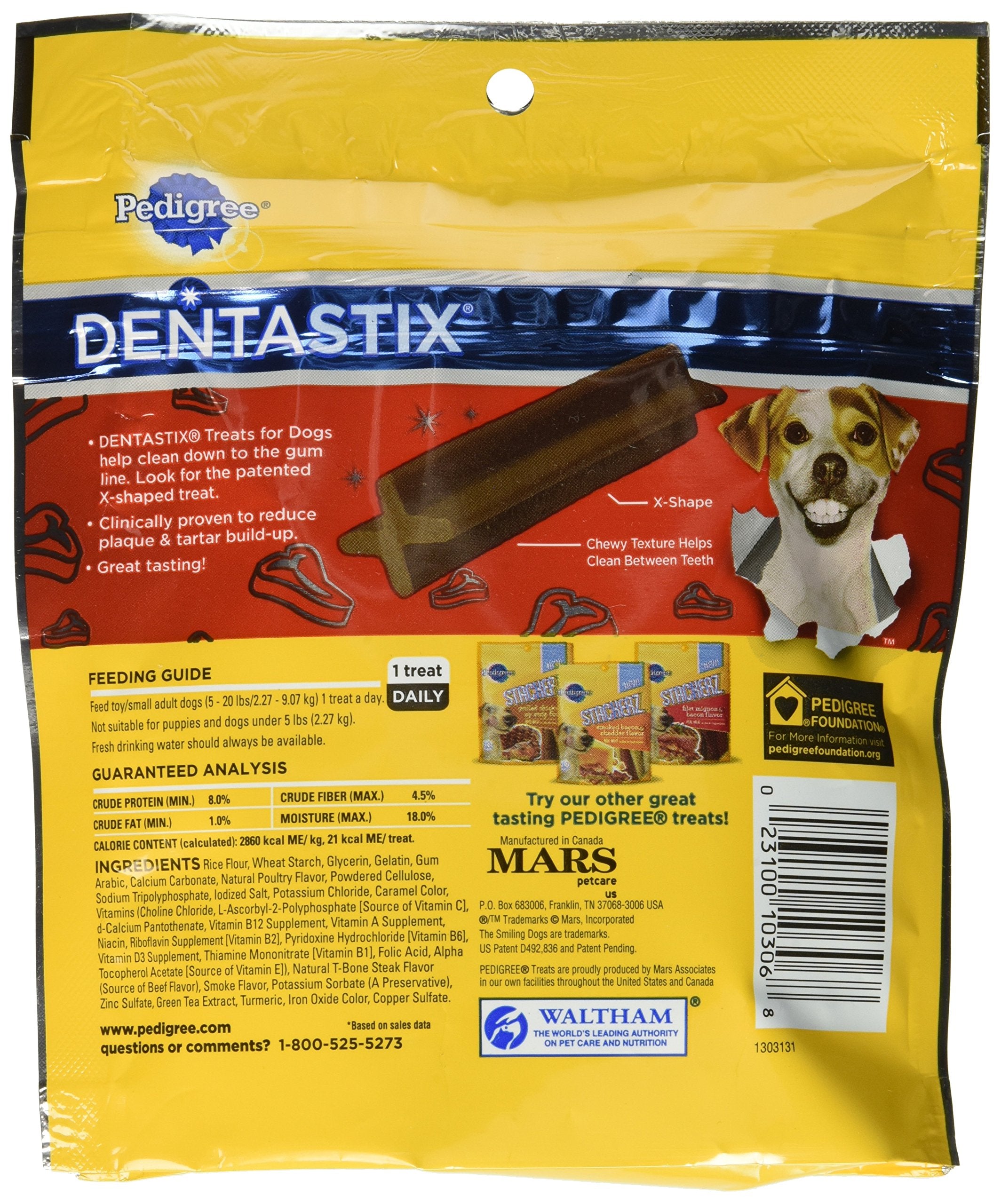 Pedigree Dentastix Beef Flavor Treats for Dogs, 6 Oz - 24 Chews, Toy/Small Size
