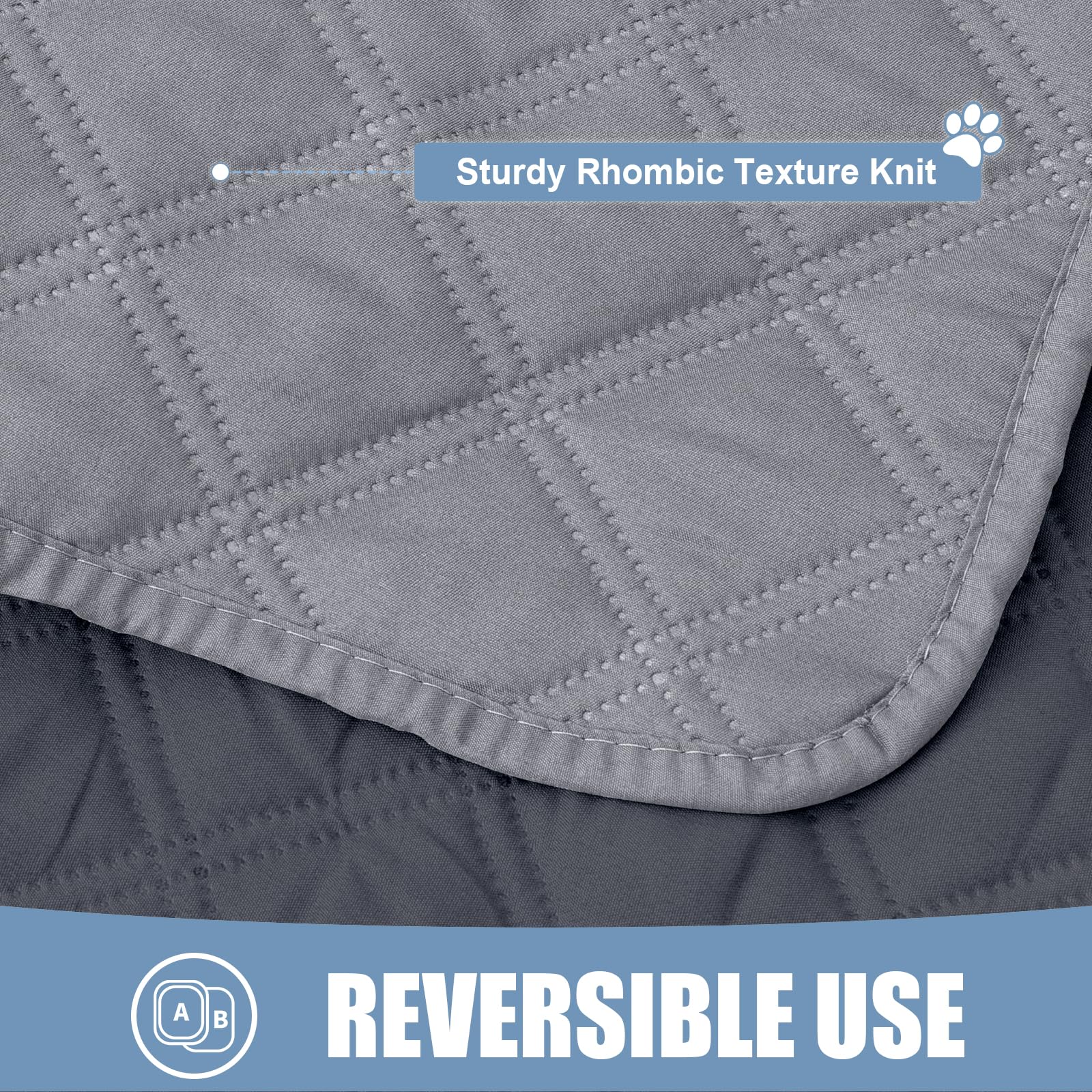 Smiry Waterproof Dog Blanket, Reversible Dog Bed Cover Pet Blanket, Soft Pet Couch Covers For Sofa Washable, Bed Couch Sofa Furniture Protector For Puppy Cat Kids (40'X50', Grey/Dark Grey)
