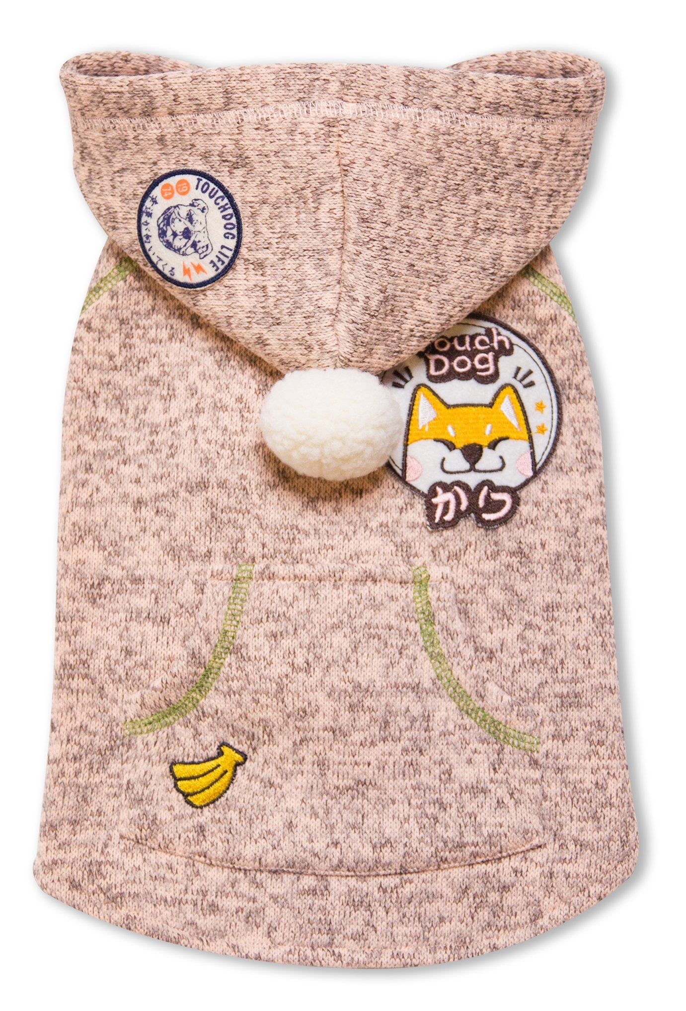Touchdog 'Hippie Swag' Sleeveless Pompom Designer Fashion Pet Dog Sweater Hoodie Jacket Coat, Small, Pink