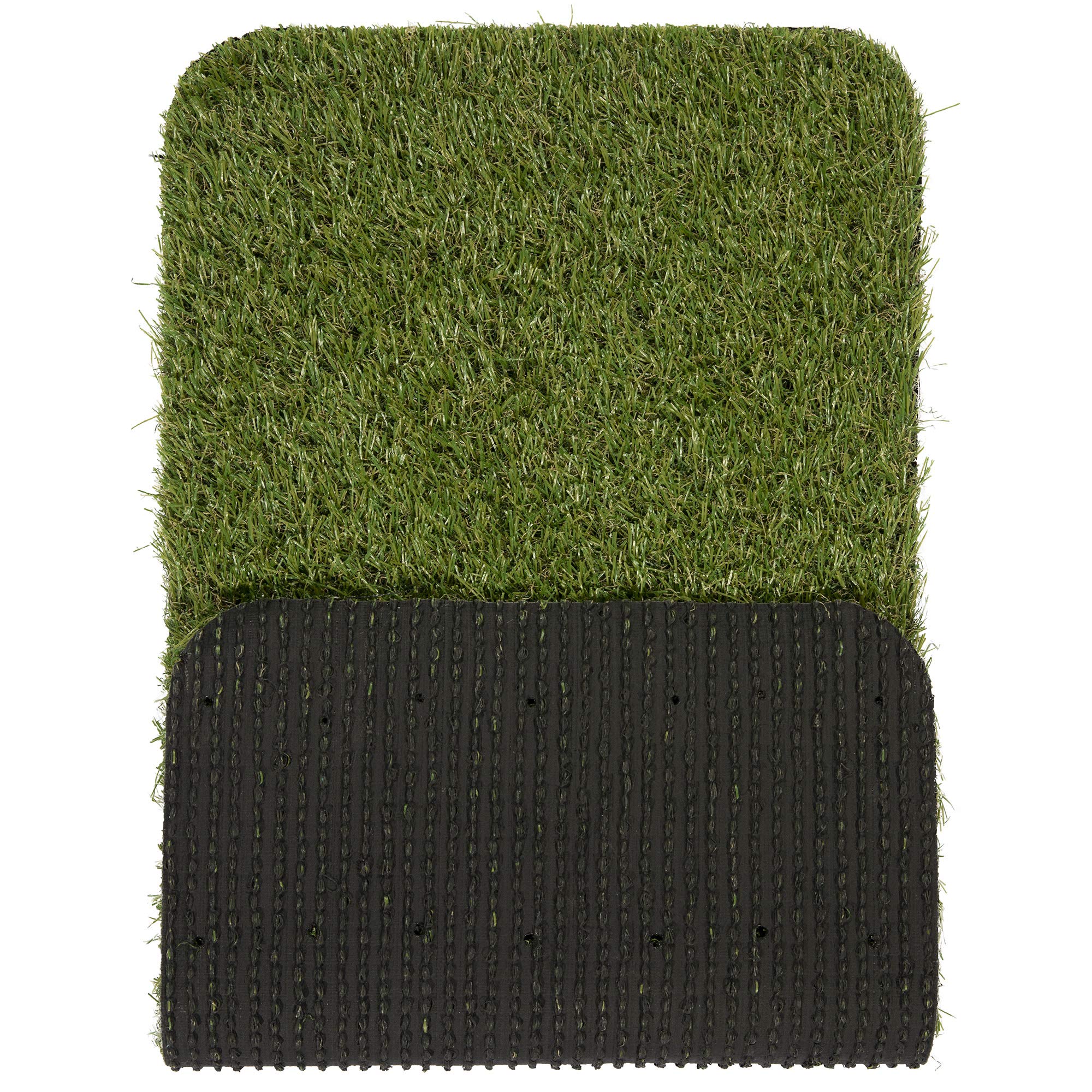 Ottomanson Pet Training Collection Easy Clean Indoor/Outdoor Reusable Training Grass Pad, 15'' X 30'', Green