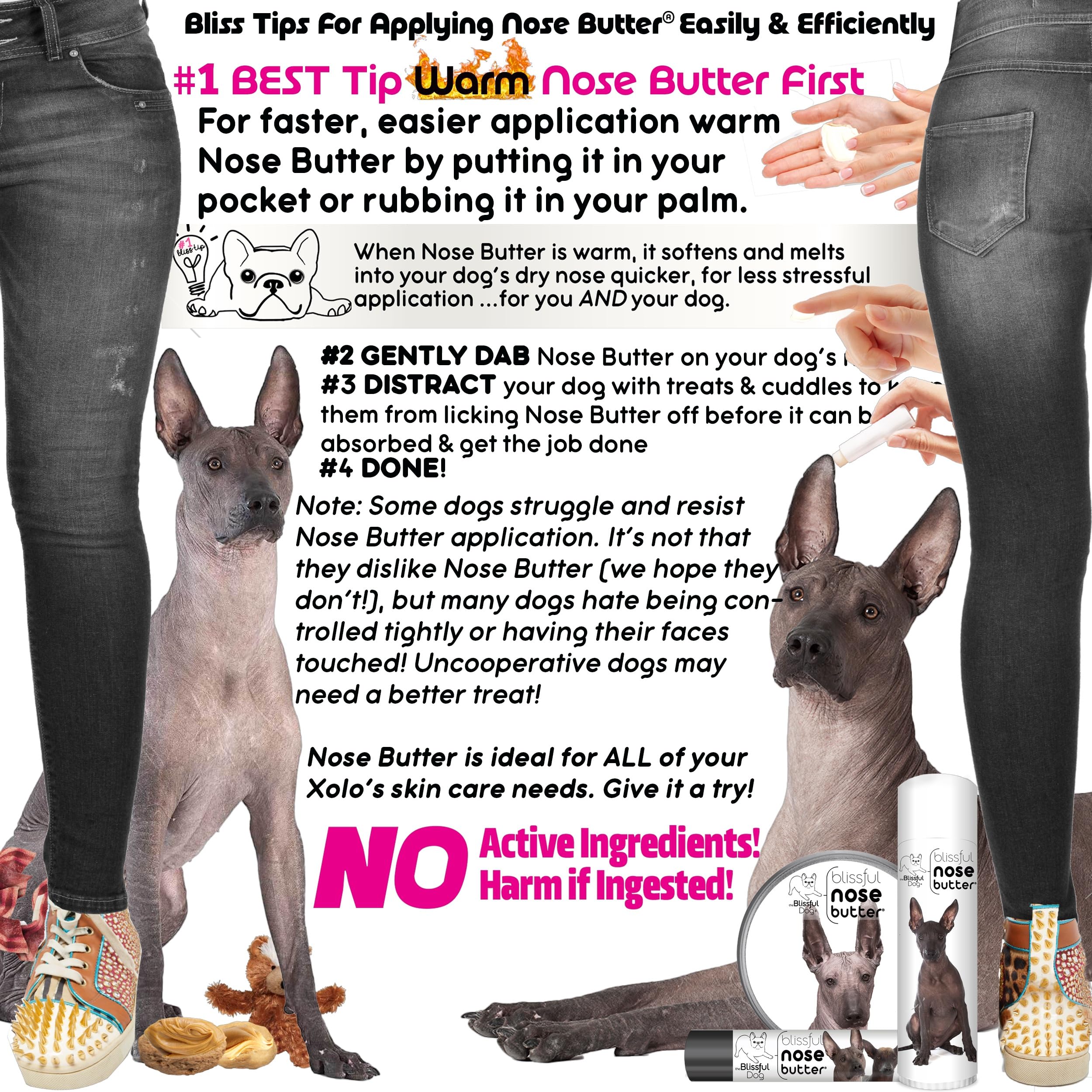 The Blissful Dog Xoloitzcuintli Unscented Nose Butter - Dog Nose Butter, 1 Ounce