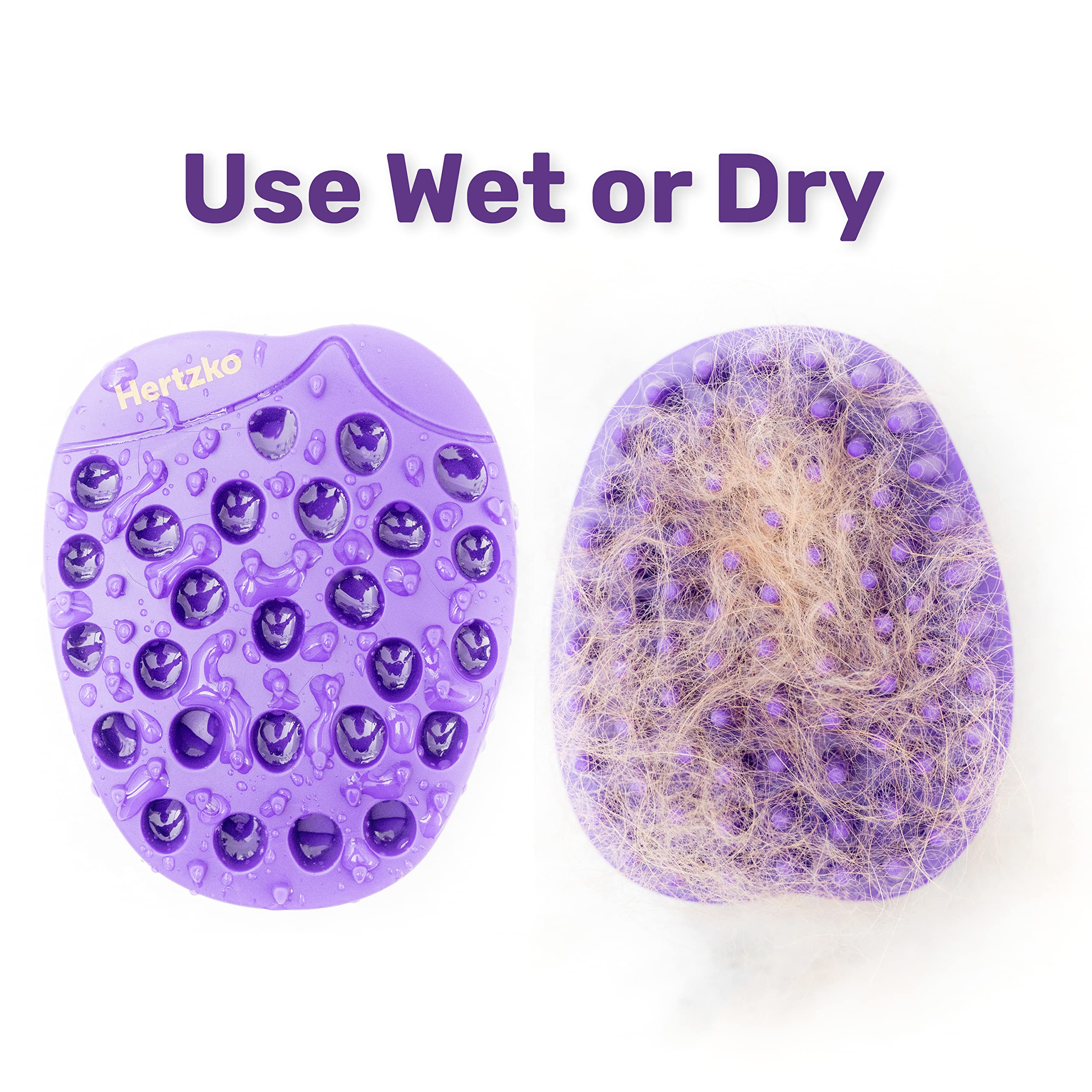 Hertzko Pet Bath & Massage Brush - Dog Bath Brush Scrubber for Shampooing and Massaging Dogs, Cats, Small Animals, Short/Long Ha