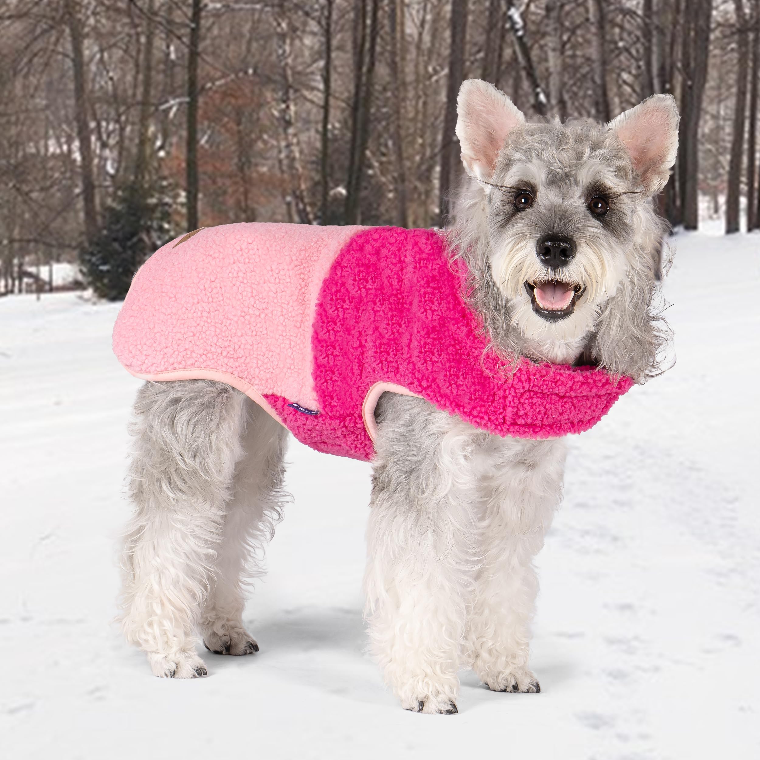 Cyeollo Warm Winter Dog Coat, Reversible Fleece Lined Coat And Jacket Sets For Small Dogs; Soft Rose Red L