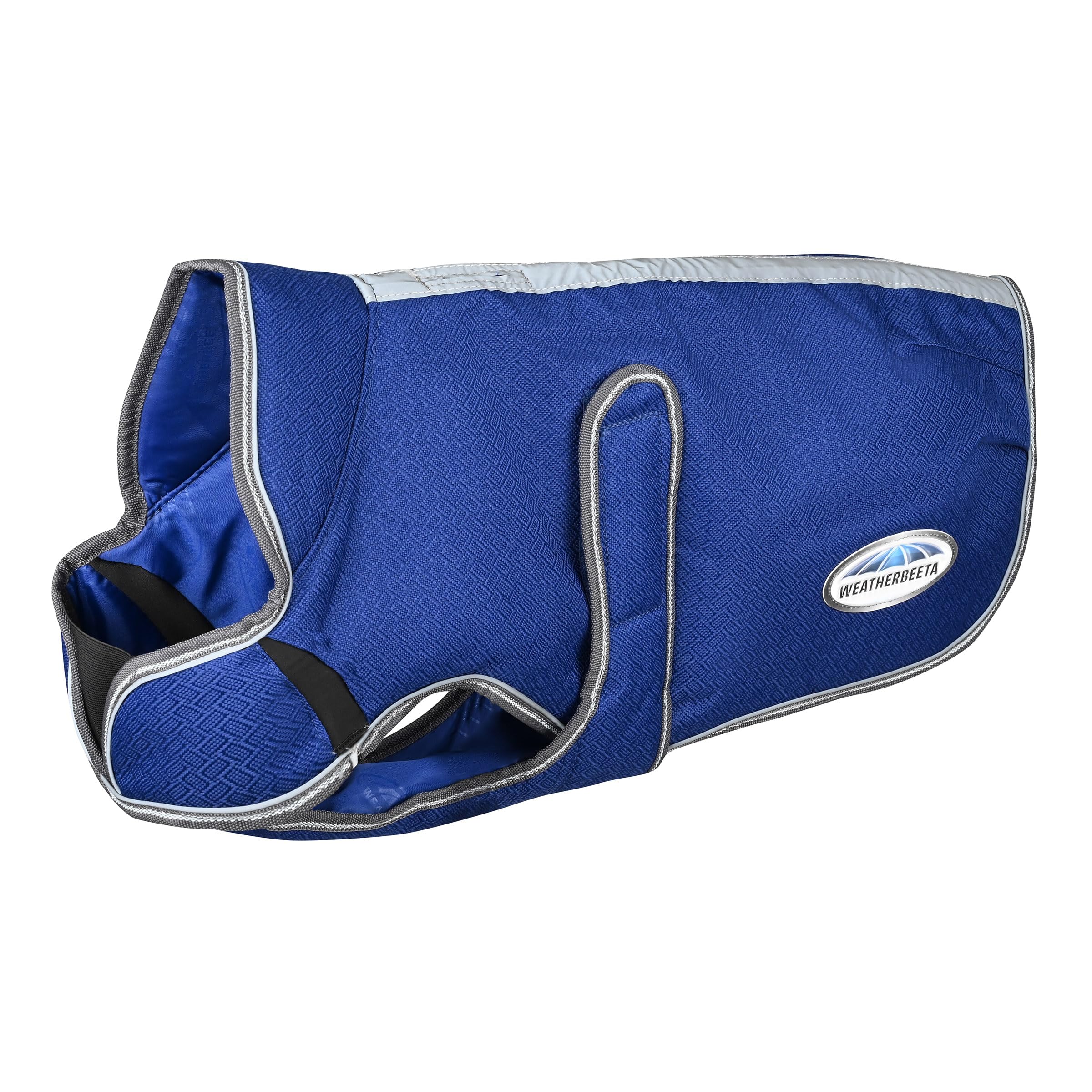 Weatherbeeta Comfitec Premier Free Parka Deluxe Dog Coat Medium, Dark Blue/Grey/White, 12''