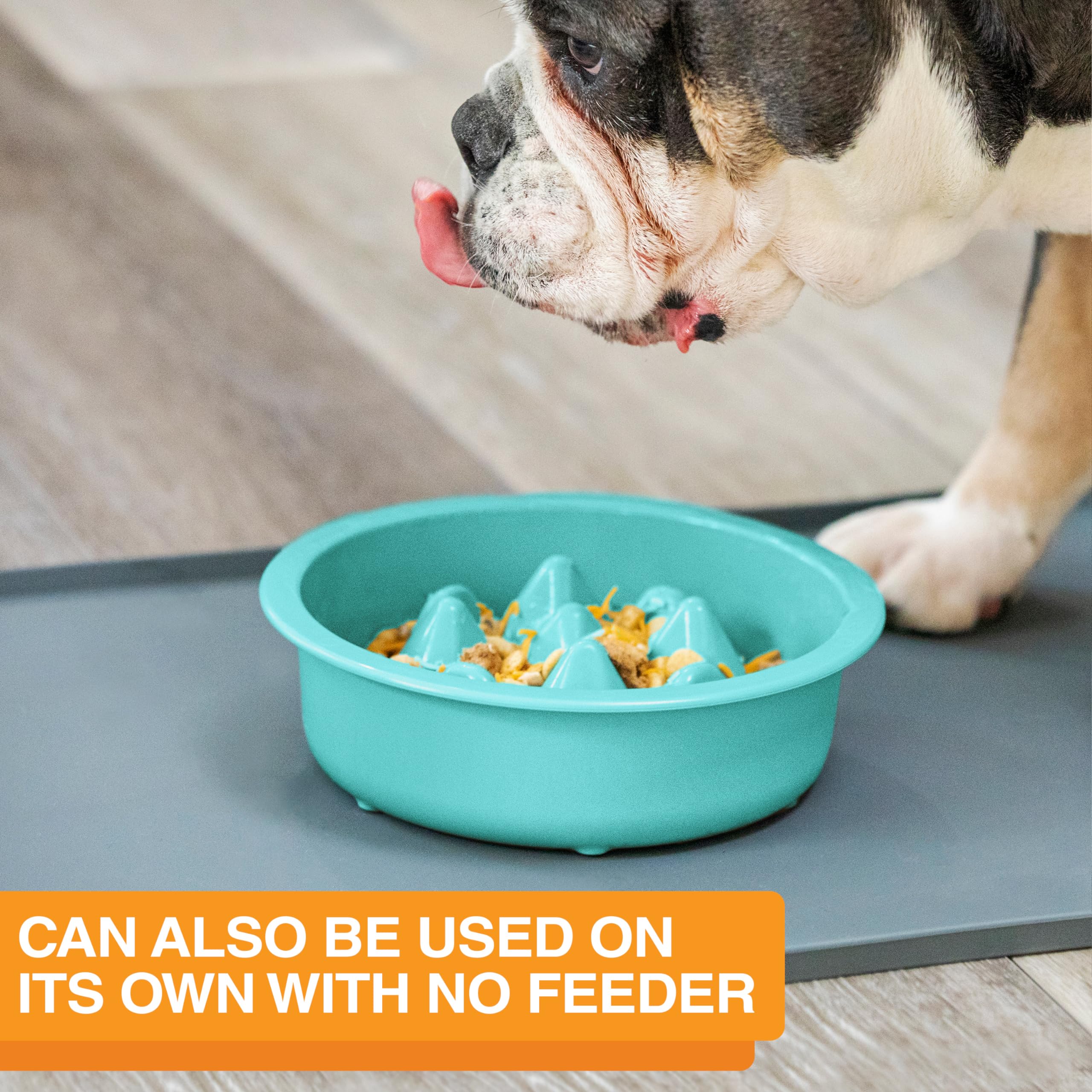 The Niner Slow Feed Bowl - Raised Peaks Slow Down Pets Eating - Fits Elevated Feeders Including Neater Feeder Large Sizes - Gent