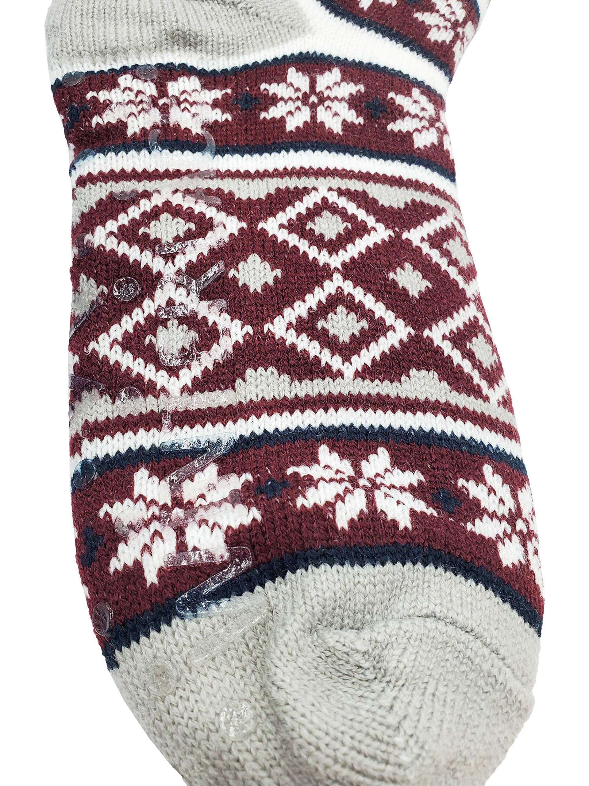 Fluffy Thermal Sherpa Socks, 3 Pairs for Women, Ultra Soft Slipper christmas Winter Non Skid (Fair Isle c)