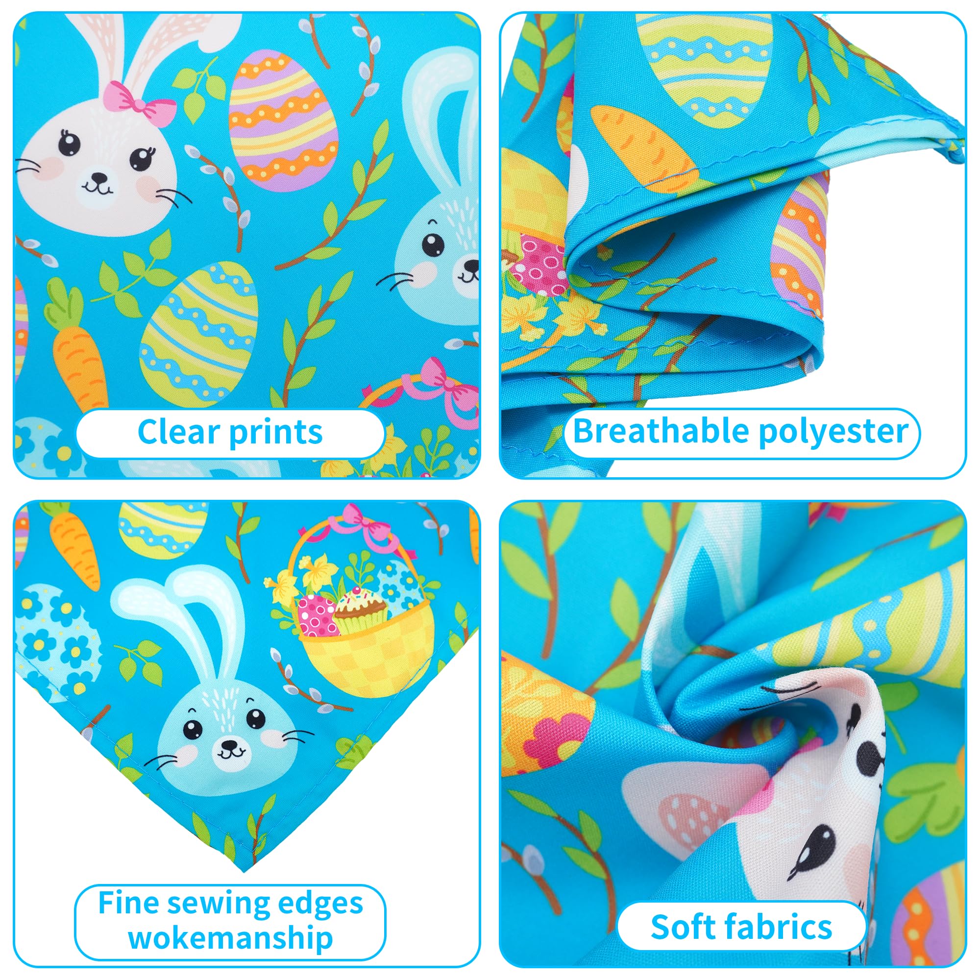 Pai Sence Easter Dog Bandanas For Medium Dog Breed 25 Inch Polyester Dog Bandana 7 Pcs Adjustable Dogs Scarves Grooming M