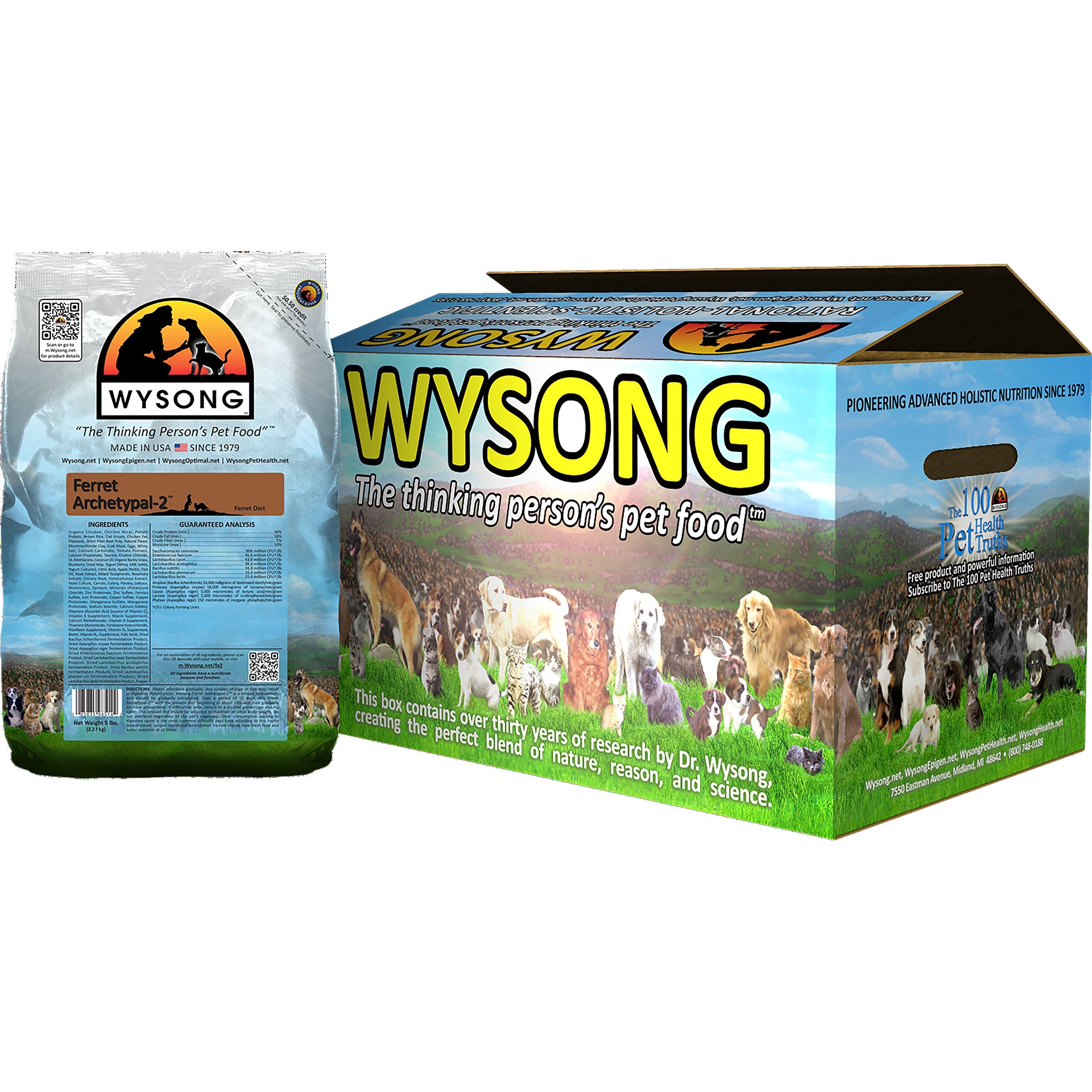 Wysong Ferret Archetypal-2 - Dry Ferret Food, 5 Pound Bags, (Pack of 4)