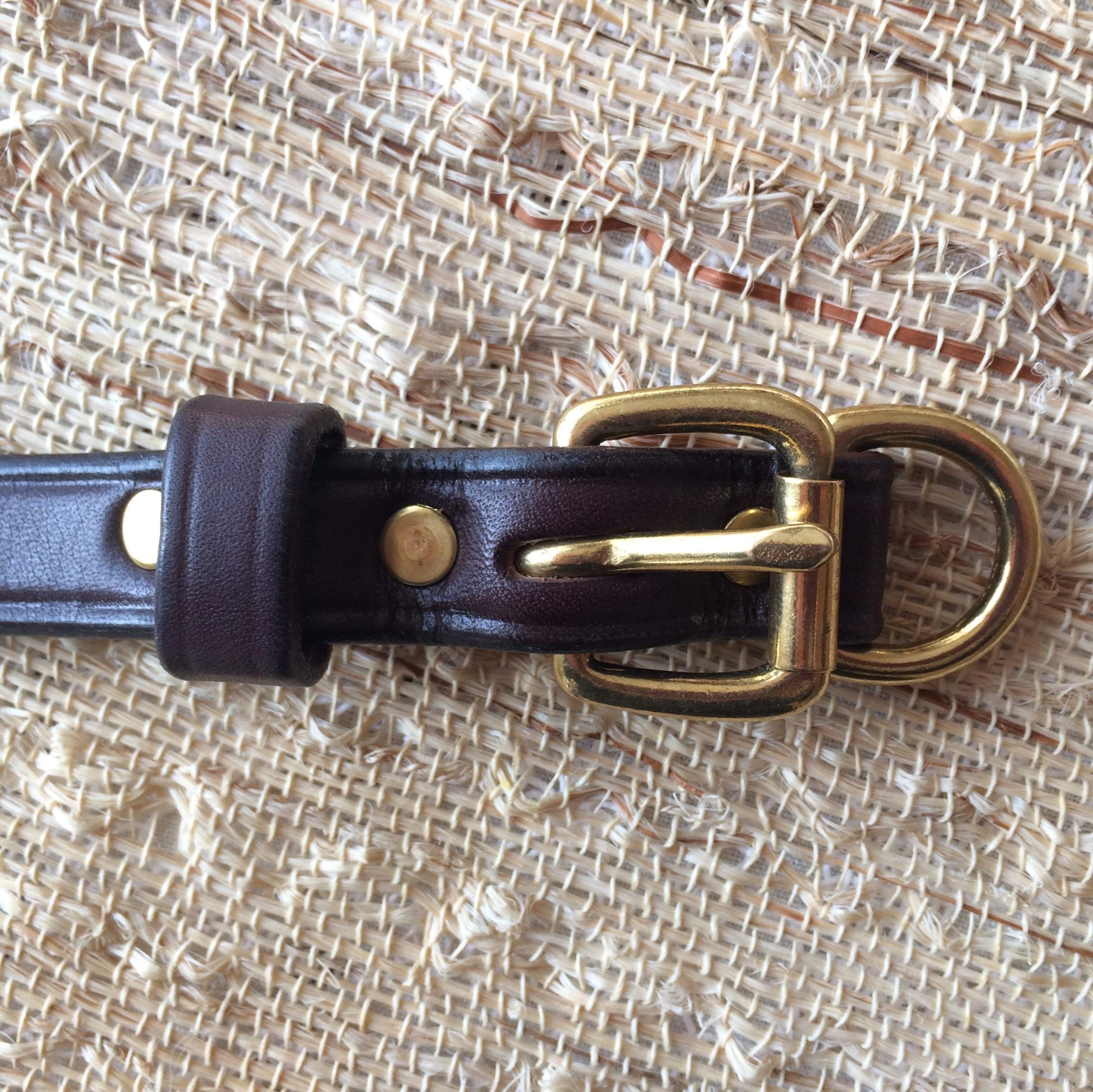 Boxwood And Mum Handmade Adjustable Leather Dog Collars For Medium Dogs And Large Dogs, Vegetable Tanned Bridle Leather Dog Trai