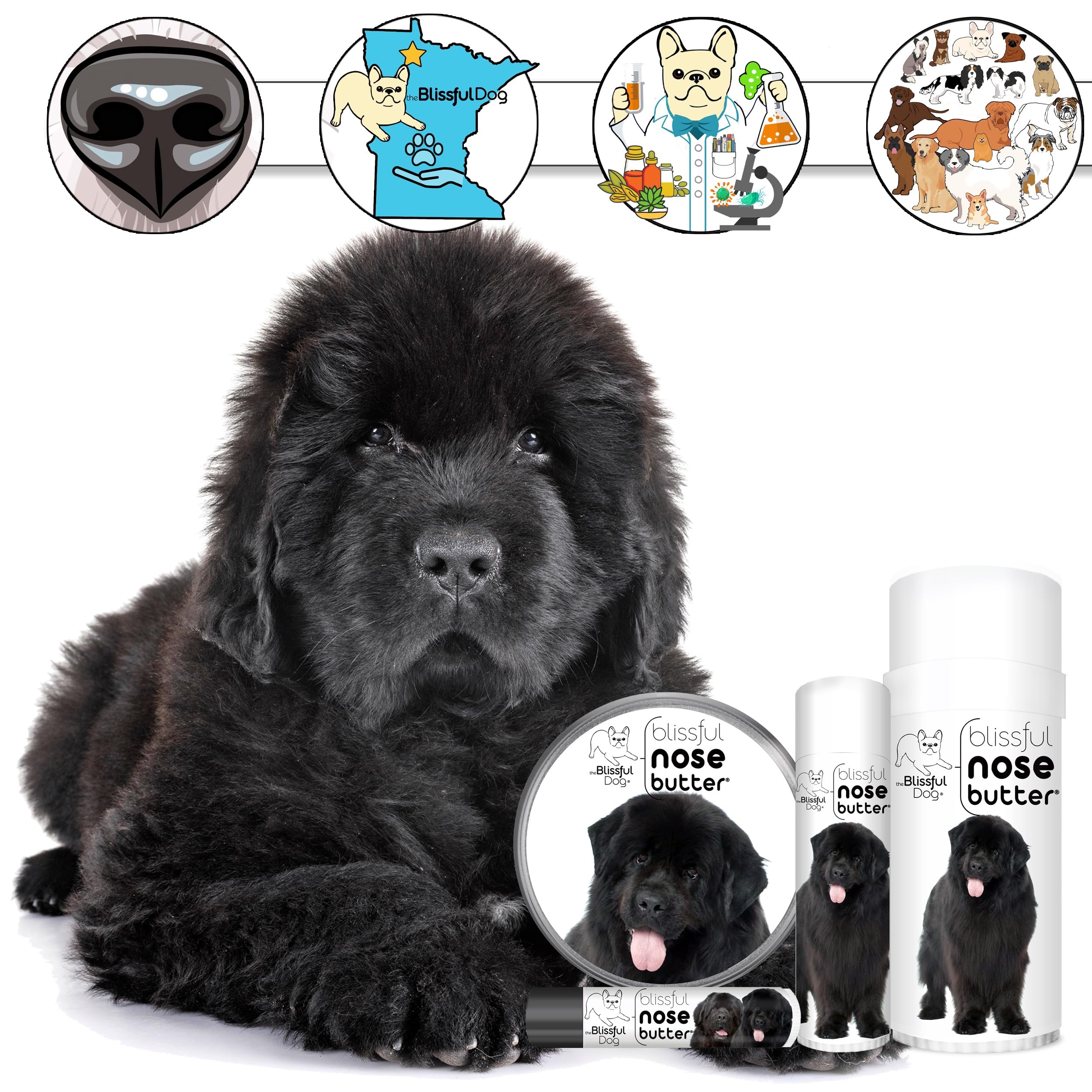 The Blissful Dog Newfoundland Unscented Nose Butter - Dog Nose Butter, 16 Ounce