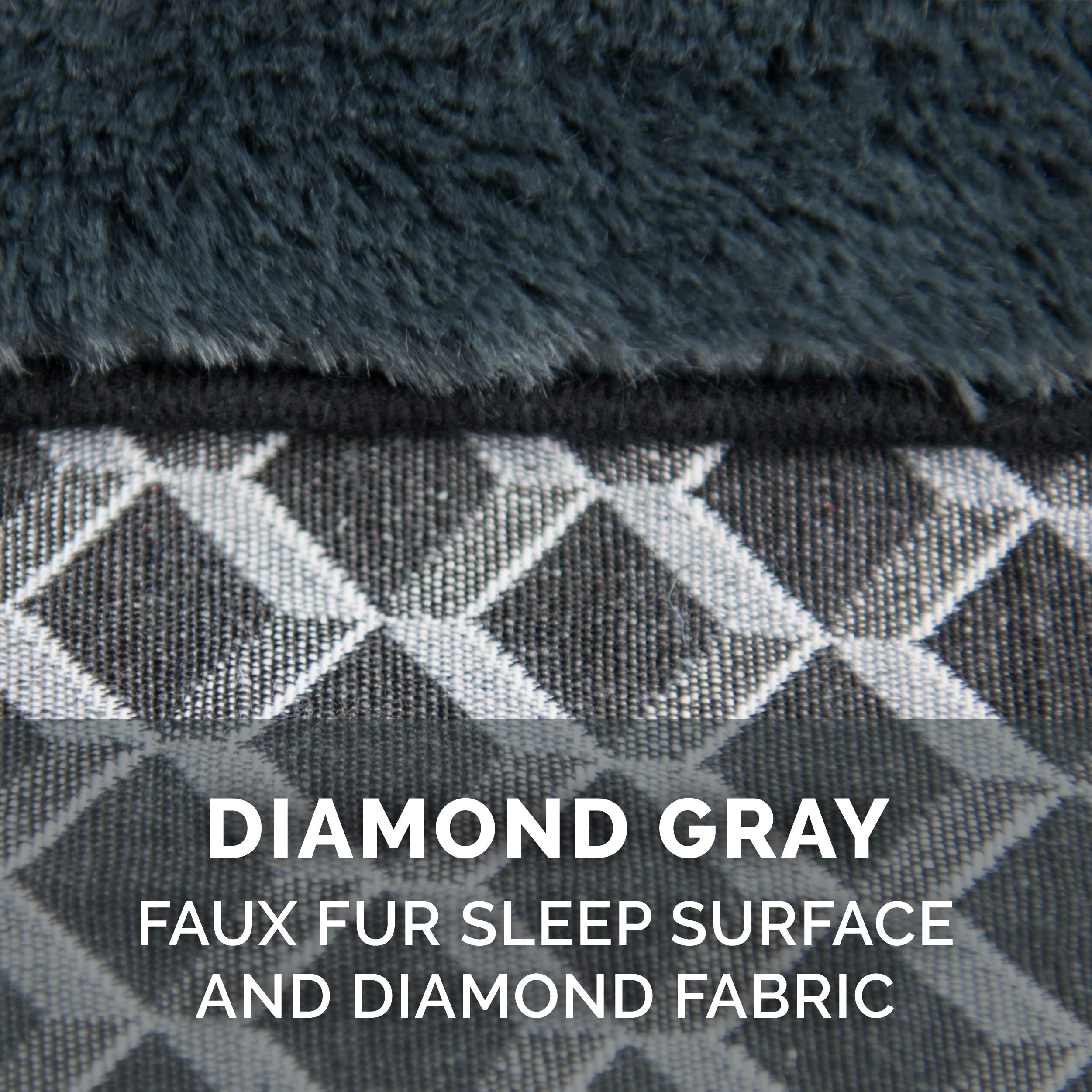 Furhaven Replacement Dog Bed Cover Comfy Couch Plush & D  Cor Sofa-Style, Machine Washable - Diamond Gray, Large