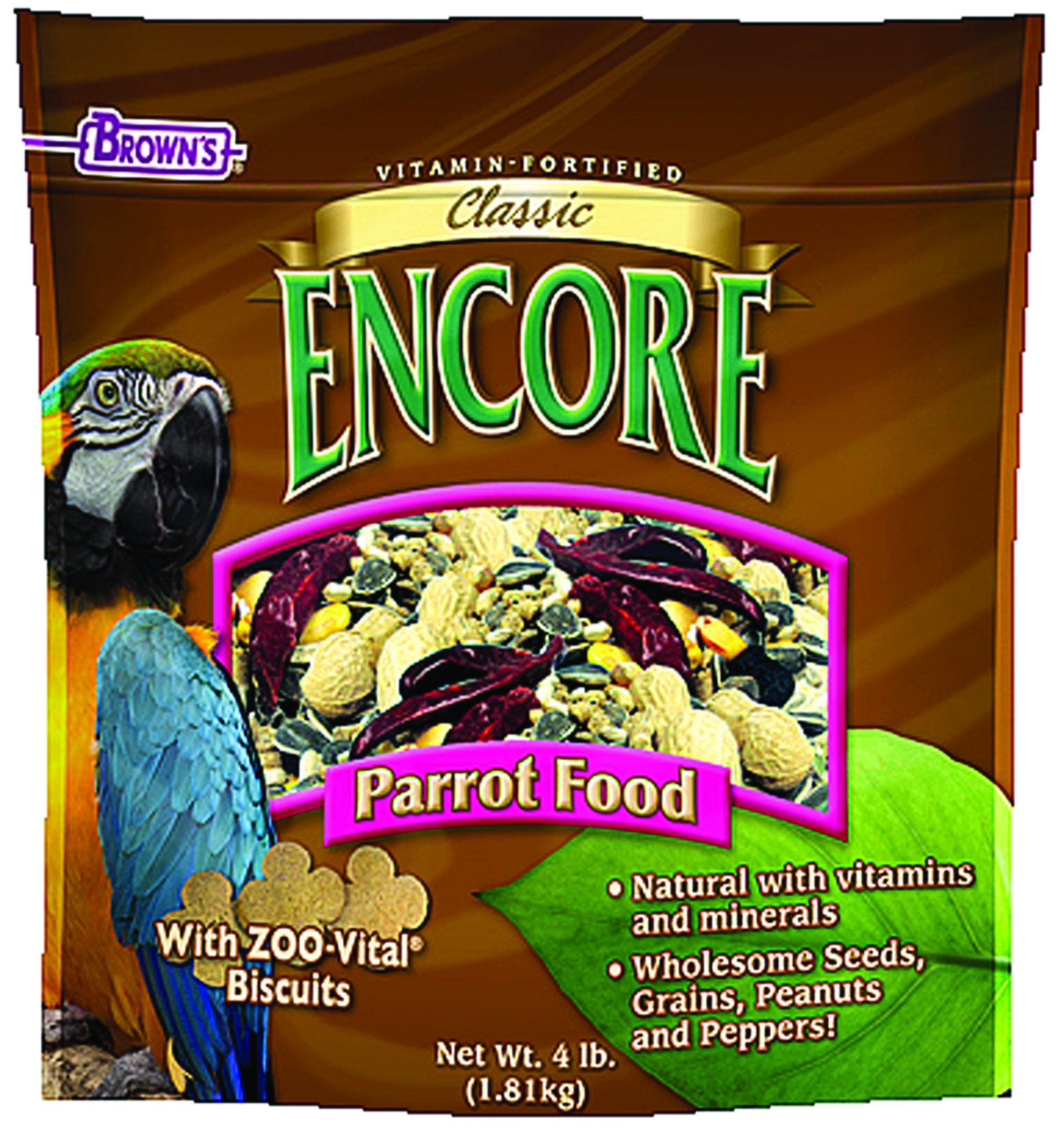 F.M.BROWNS Encore Classic Natural Parrot Food, 4lb