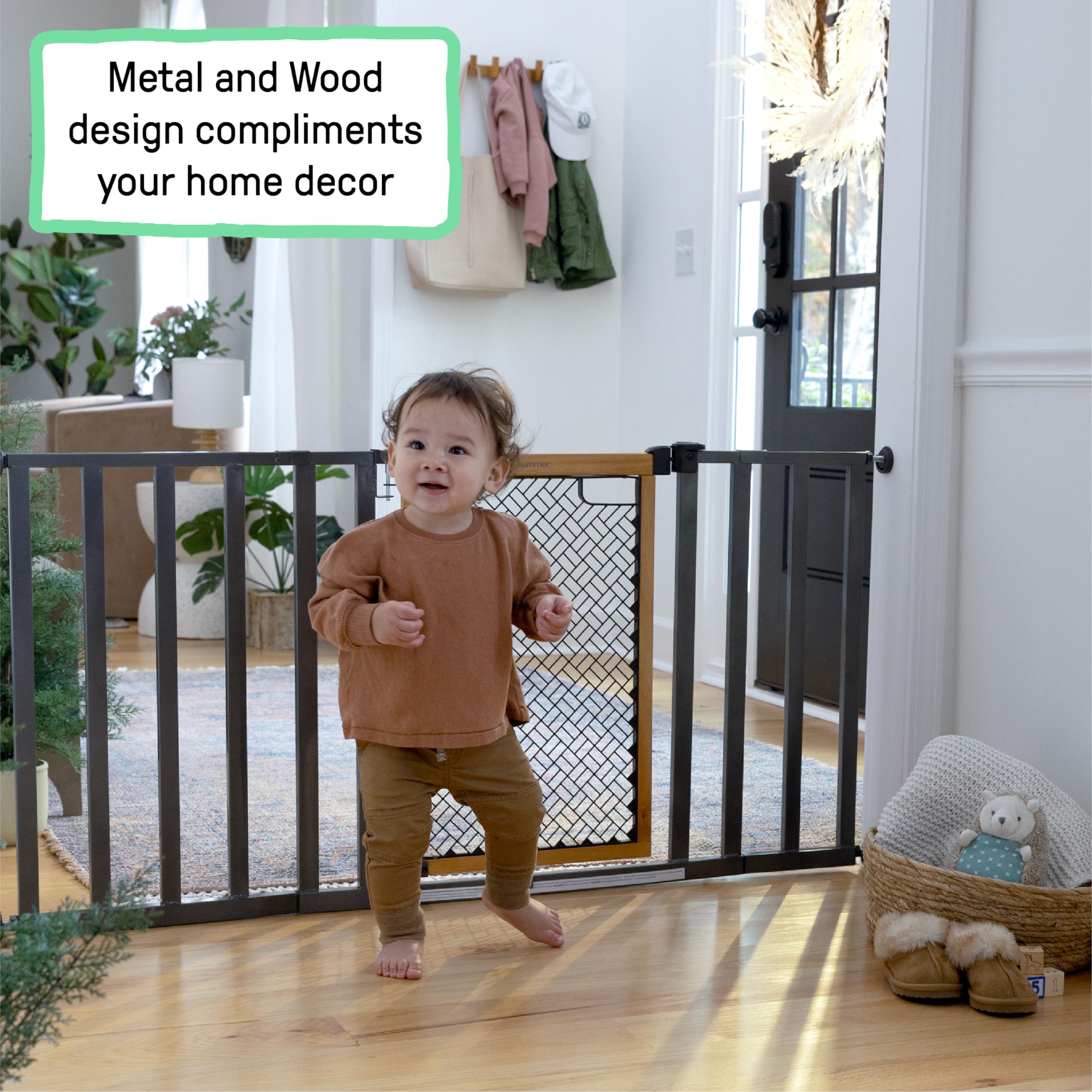 Ingenuity Thruway 60XW Series Extra Wide Safety Pet and Baby Gate, 30''-60'' Wide, 26'' Tall, Pressure or Hardware Mounted, Inst