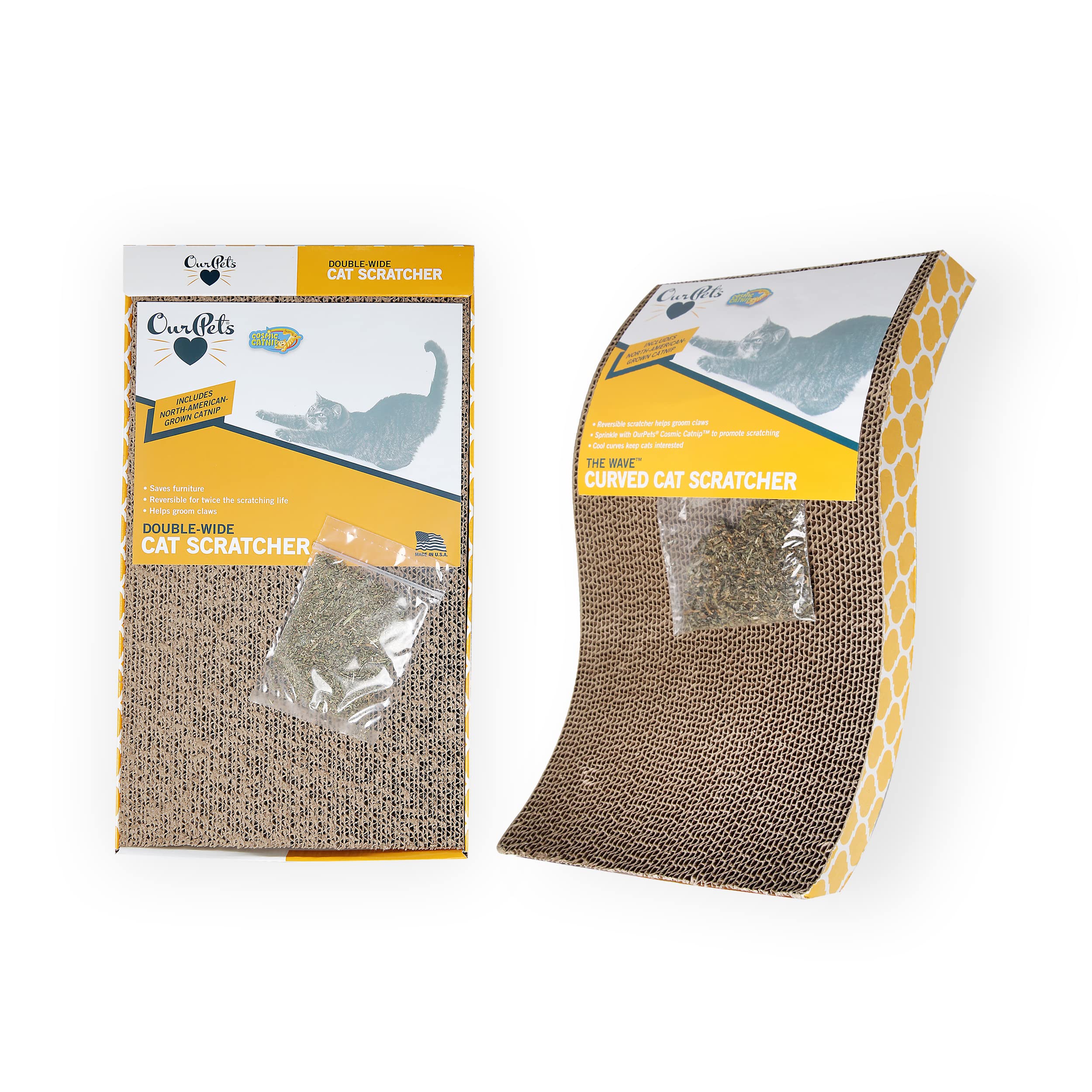 Our Pets Wave & Far-N-Wide Cat Scratcher Multipack - 2 Pack